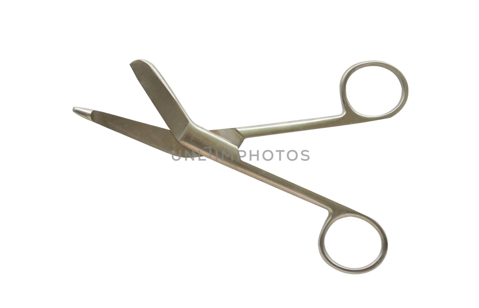 Gauze cutter or scissors in isolated white background,oprend