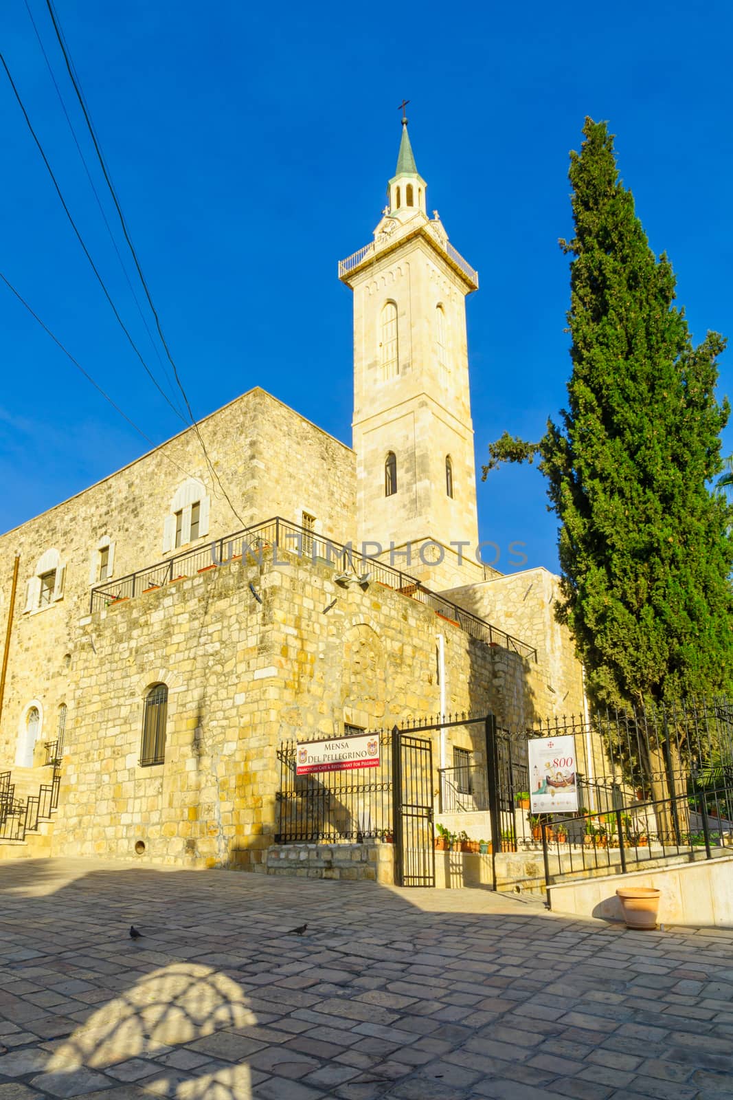 JERUSALEM, ISRAEL - OCTOBER 26, 2017: The Church of the Nativity of St John the Baptist (St John in the mountains), in the old village of Ein Karem, in Jerusalem, Israel