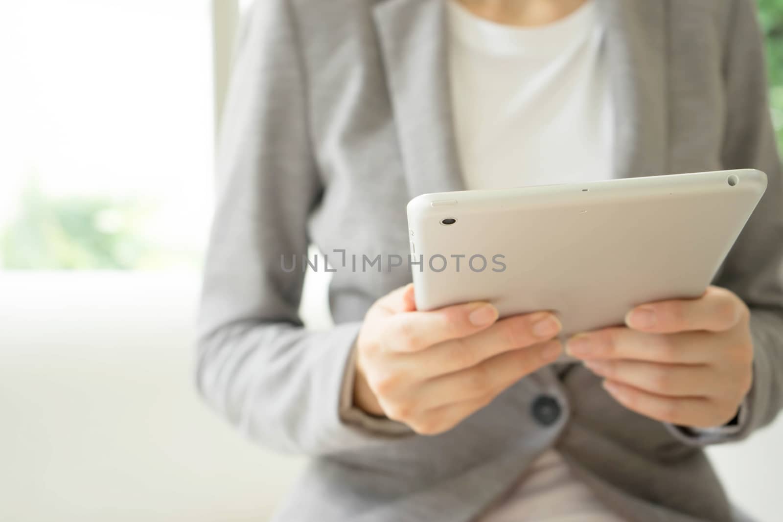 Woman using a tablet computer