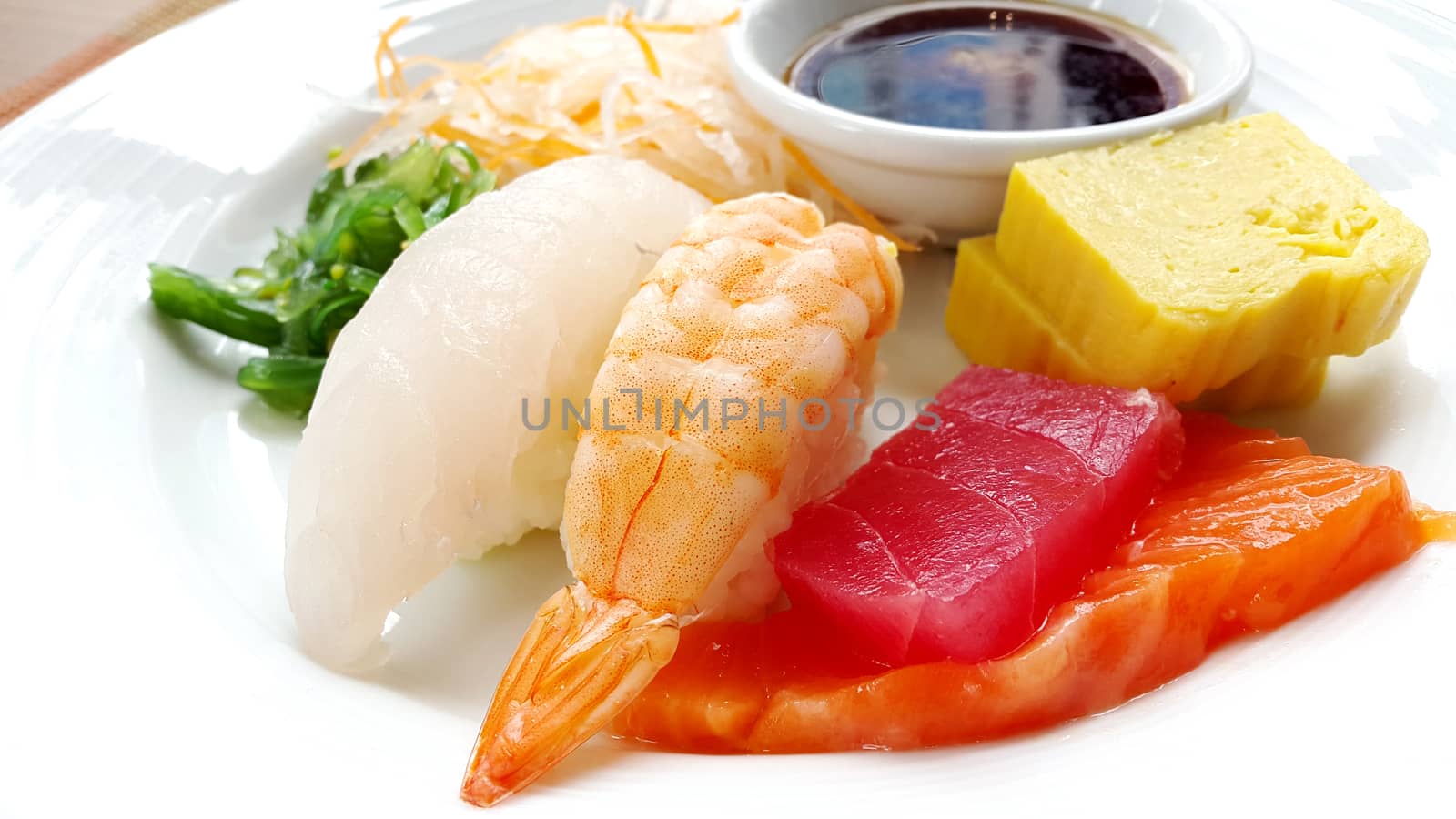 Japanese sushi on a plate