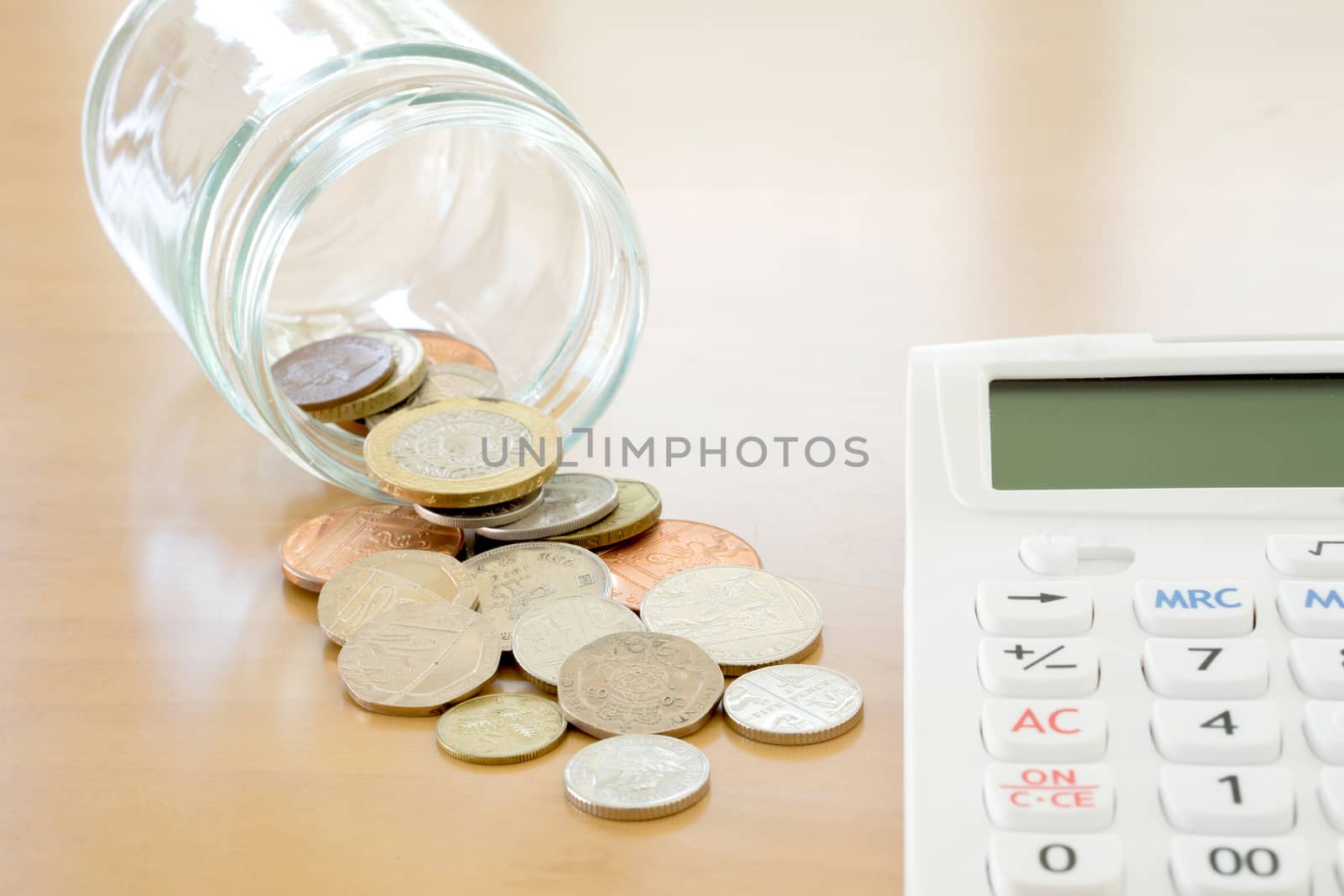 Savings Jar and British Coins