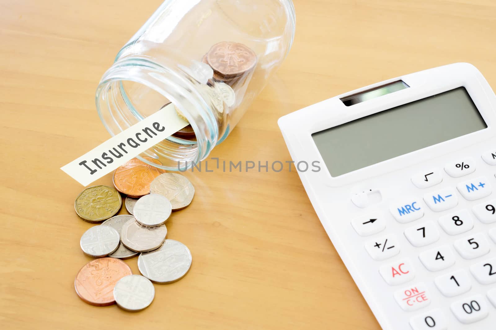 Sterling Finance - Stock image British Currency, Calculator, Coin, Currency, UK