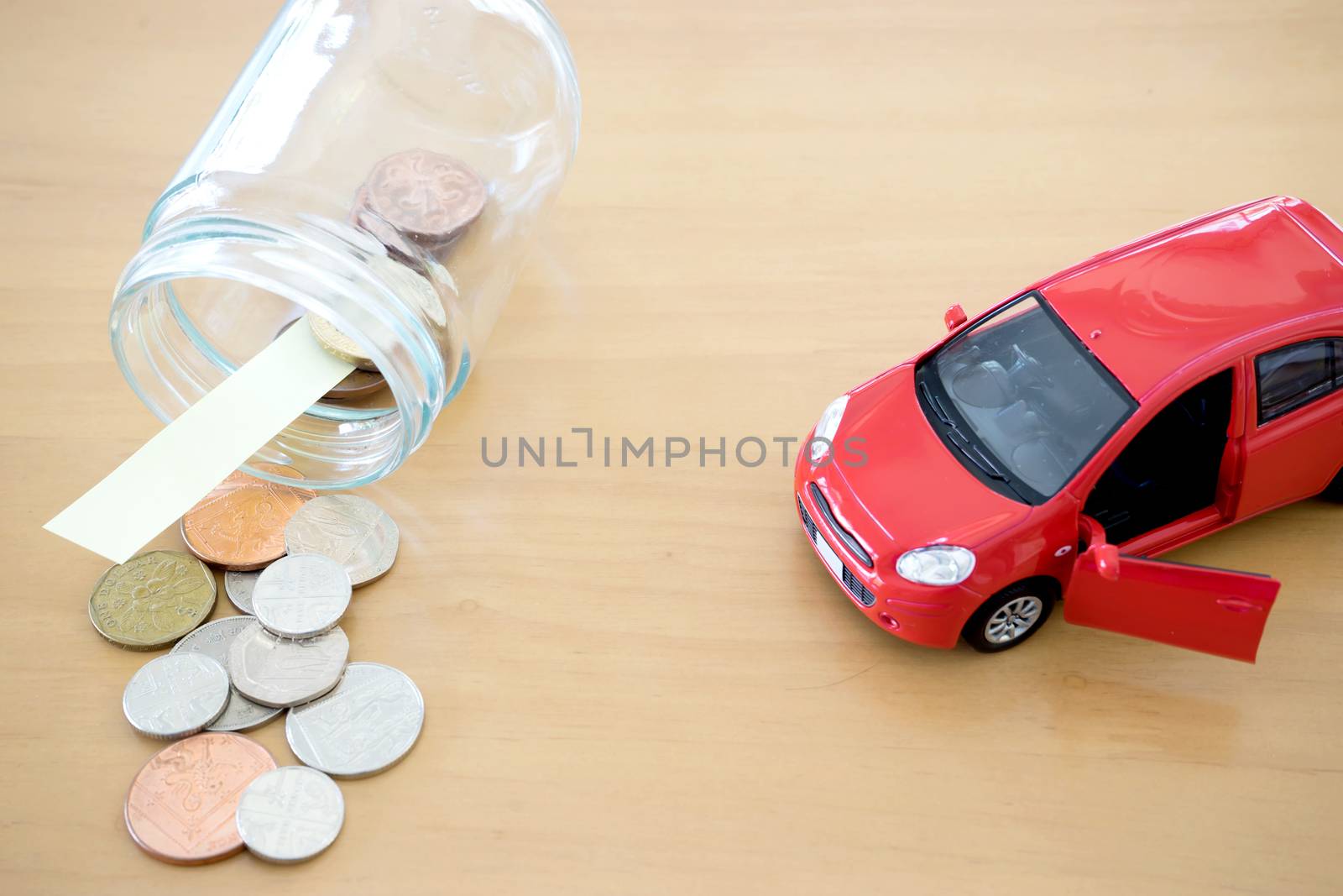 Money saving for Car in the glass bottle by ekachailo