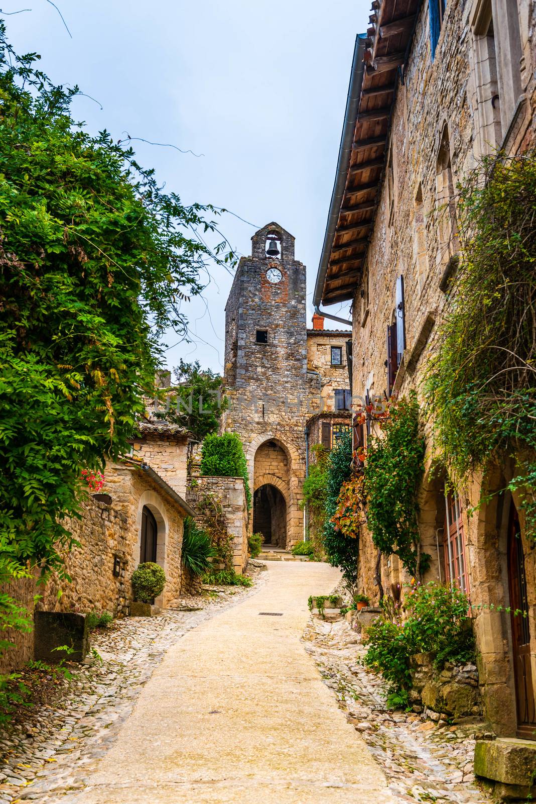 Beautiful medieval village of Bruniquel on the river Aveyron in Occitania, France by Frederic