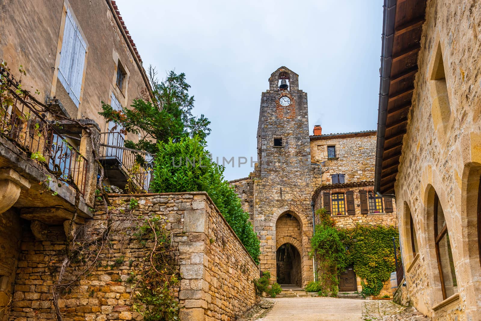 Beautiful medieval village of Bruniquel on the river Aveyron in Occitania, France by Frederic