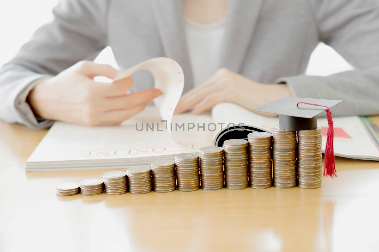 Woman read book for education 