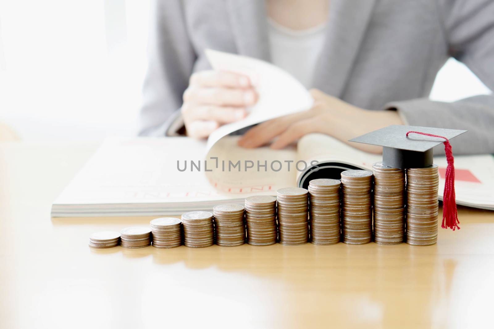 Woman read book for education 