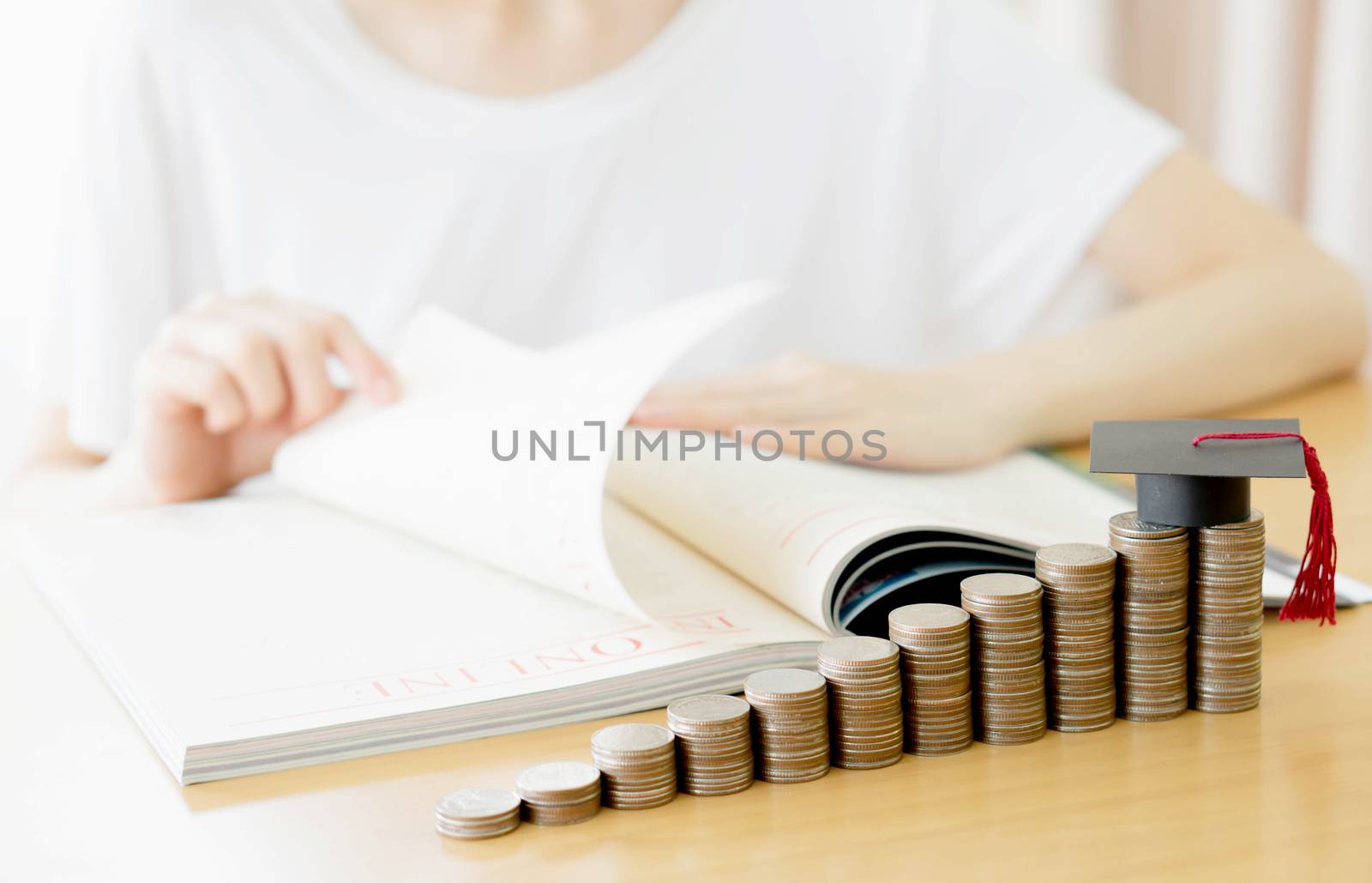 Woman read book for education 