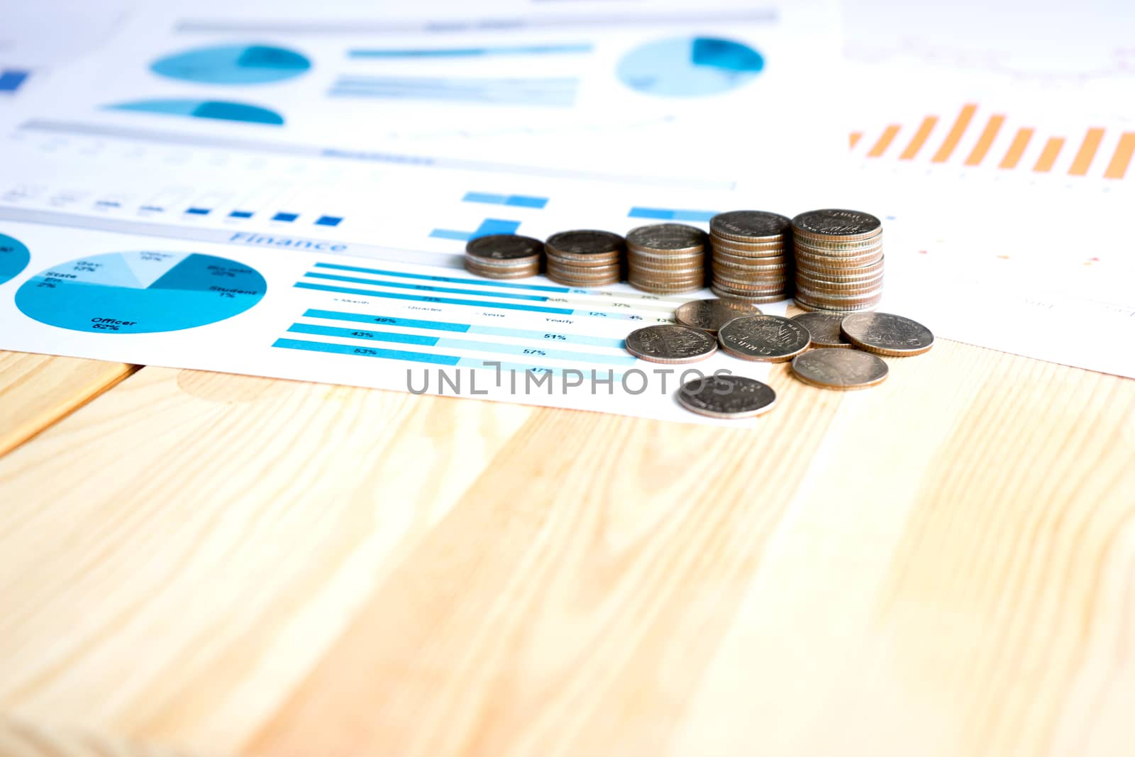 Coins, Savings, Chart Analyze  by ekachailo