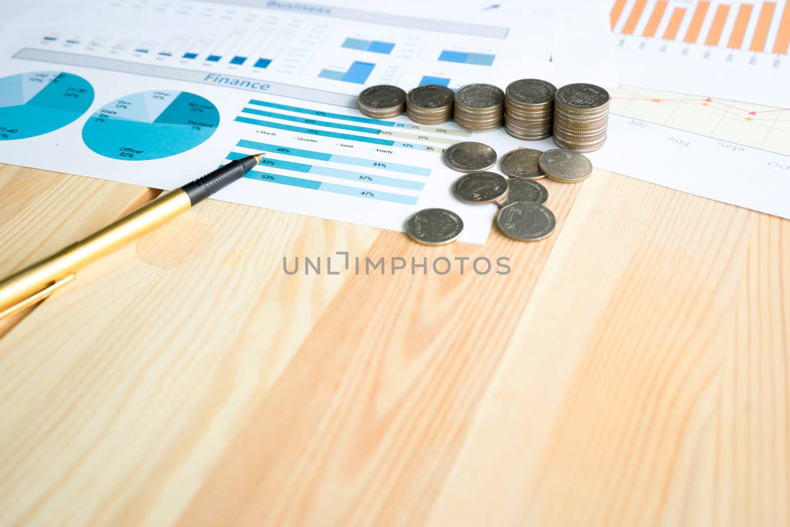 Coins, Savings, Chart Analyze 