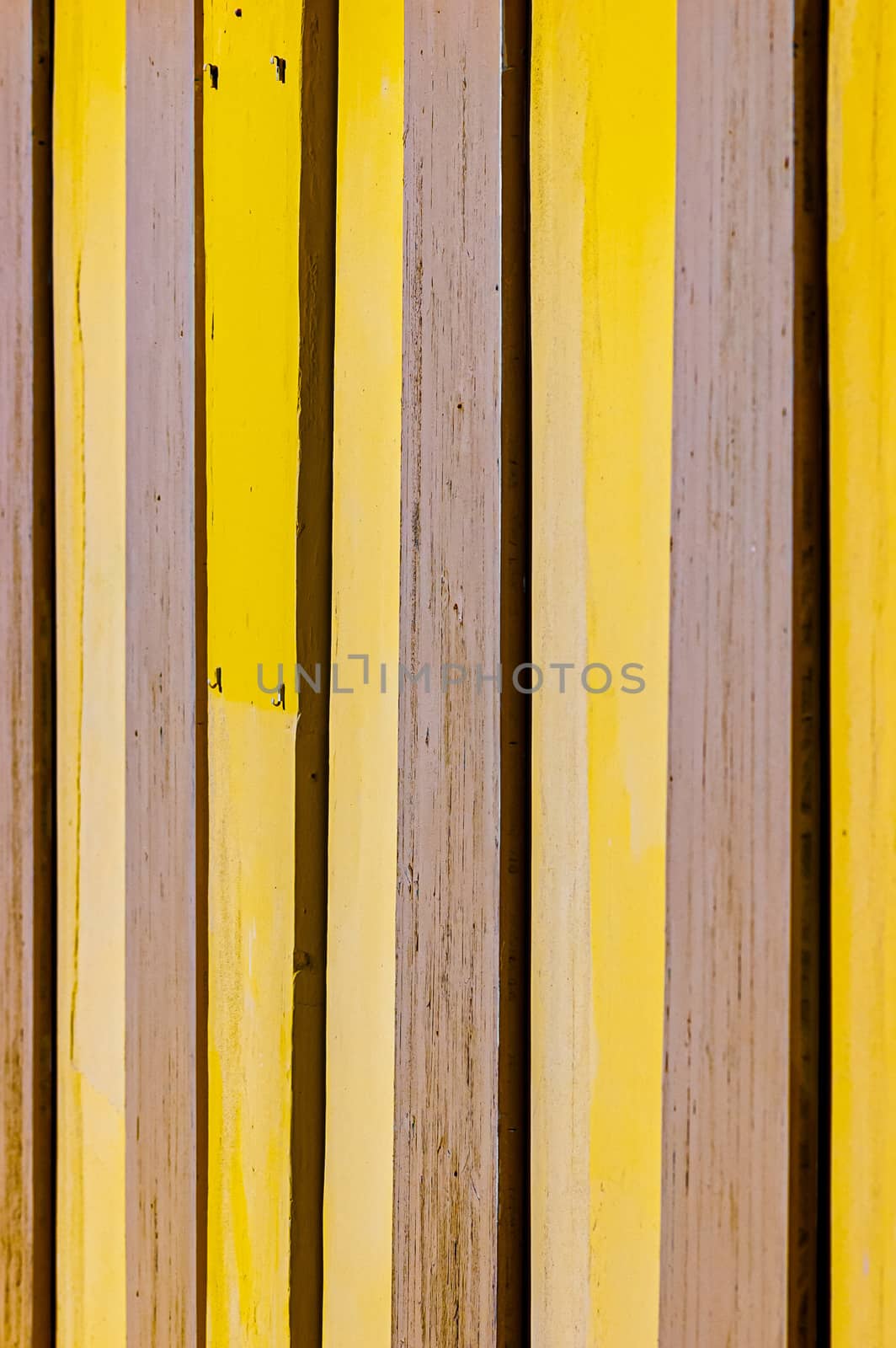 Close up on the texture of  beach cabins' doors on the Adriatic coast in Pesaro, Italy
