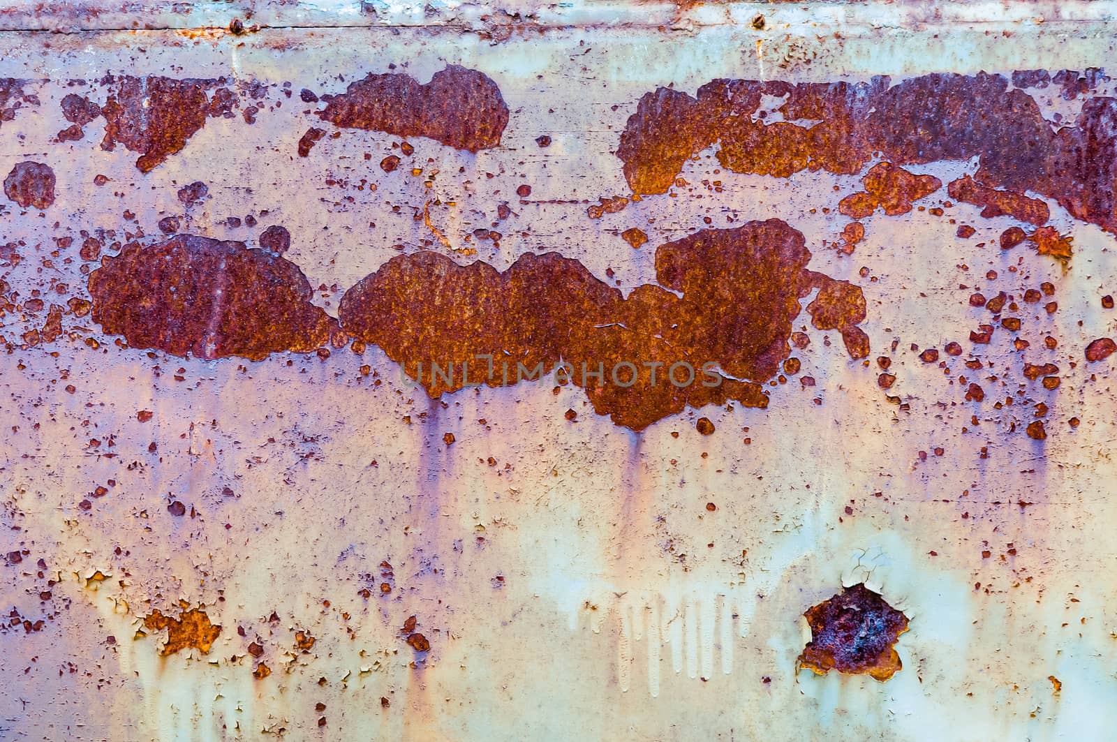 Texture of colored rust metal plate