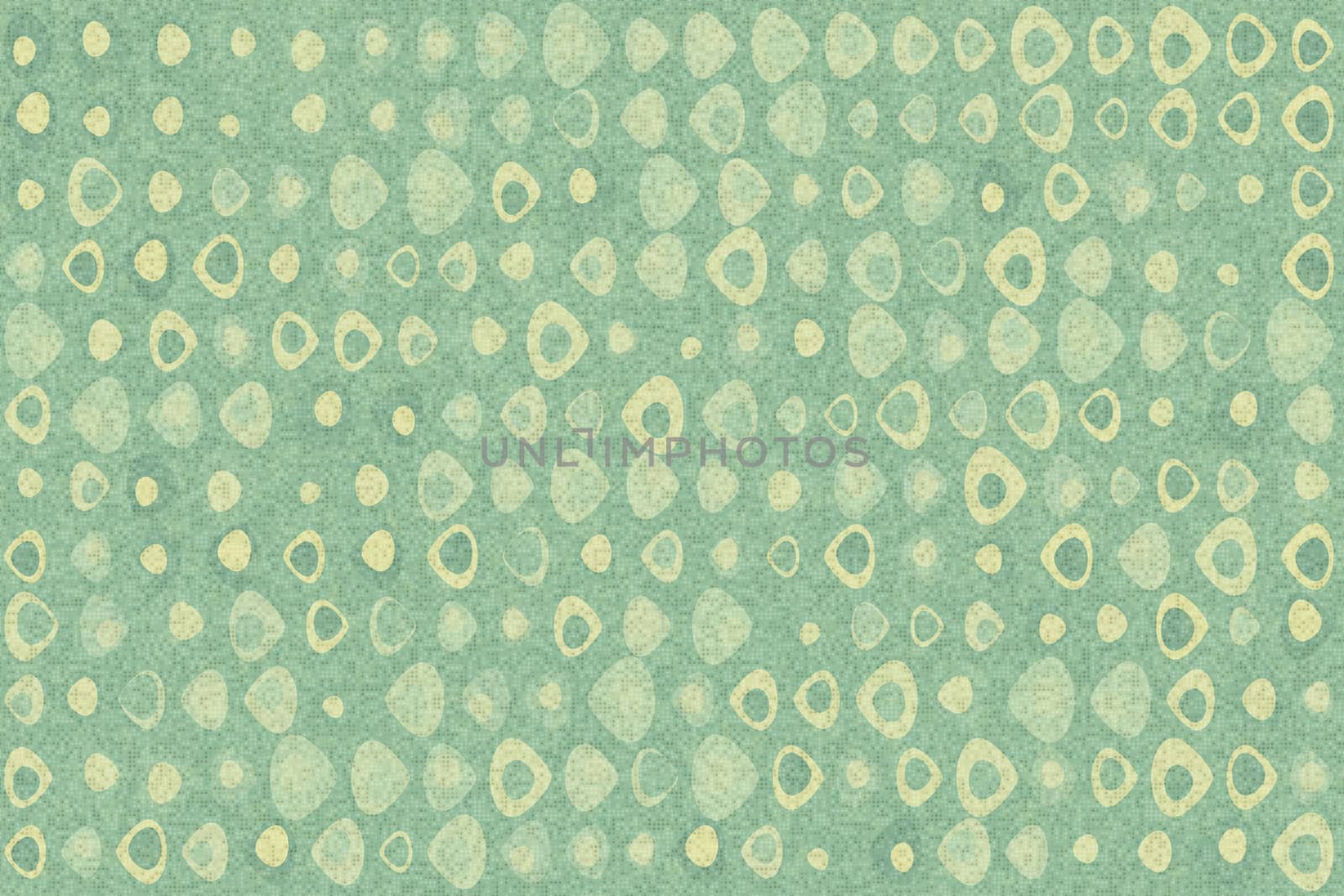 Light texture background made of a green and yellow dots, or triangles with round corners