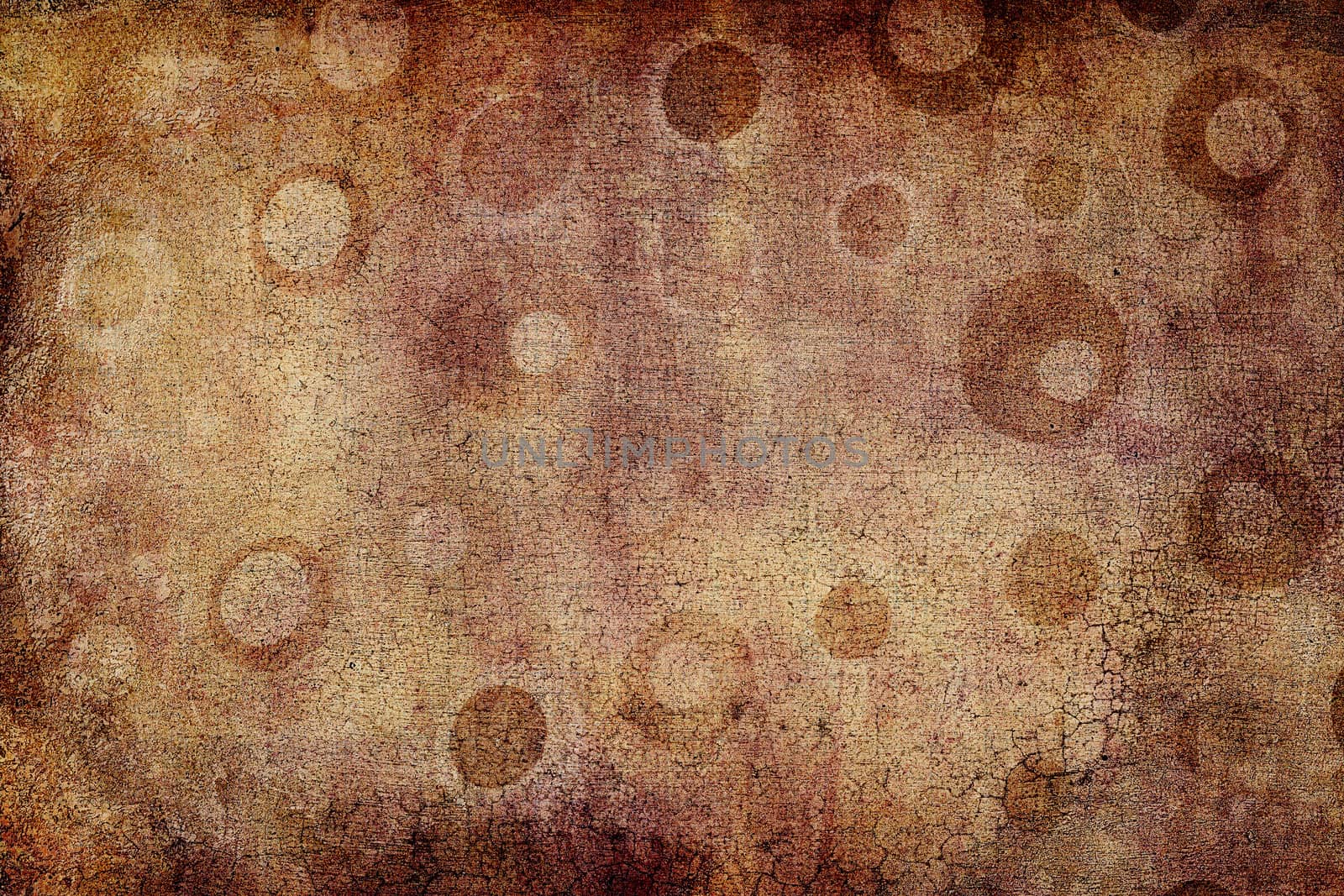 Texture background made of  brown dots, or circles, with craquelures