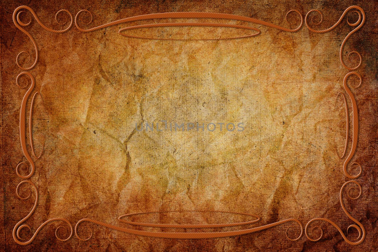 Antique Frame on Background With Parchment Texture by MaxalTamor
