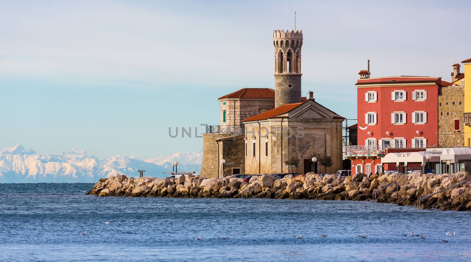 Old Church on the Pier in Piran, Slovenia