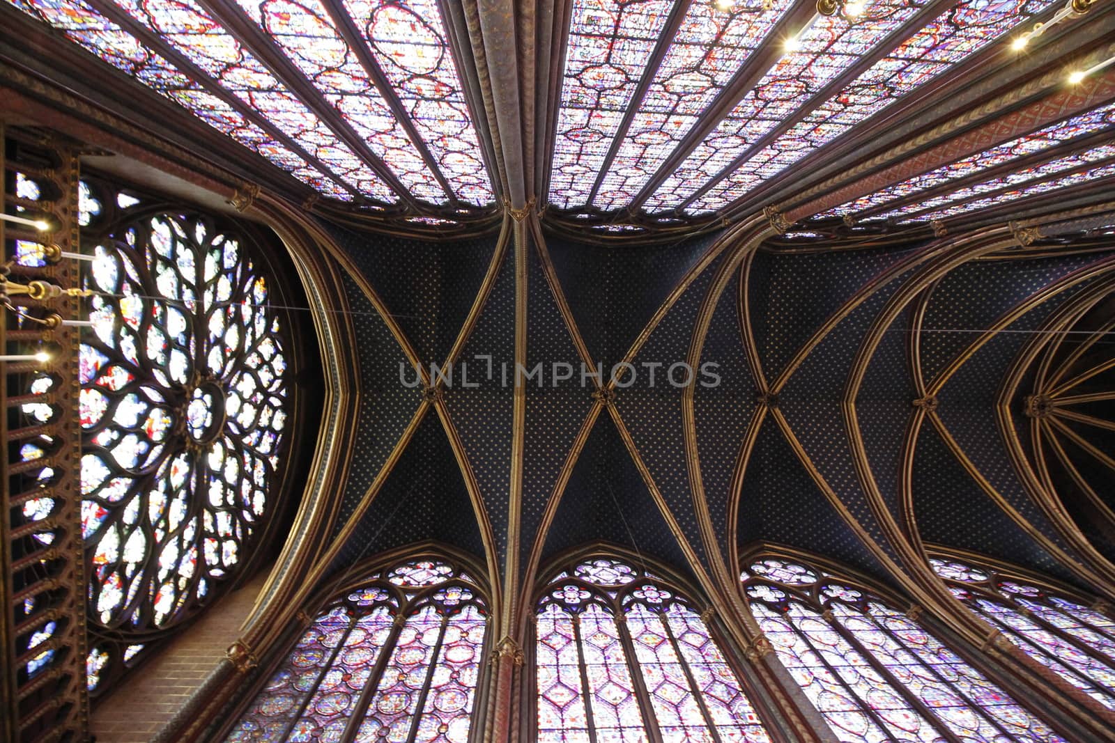 The Sainte Chapelle (Holy Chapel) in Paris, France. The Sainte Chapelle is a royal medieval Gothic chapel in Paris and one of the most famous monuments of the city