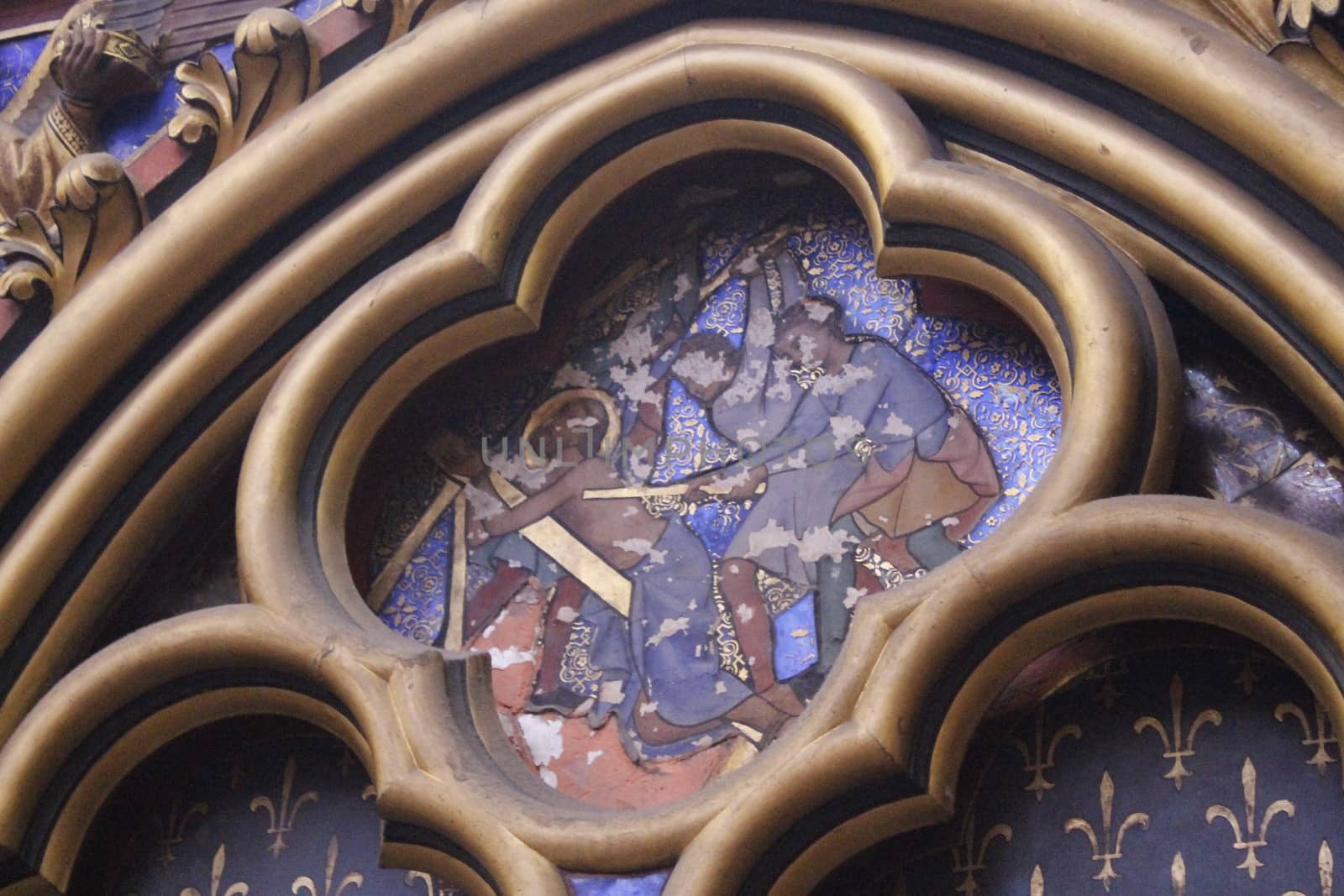 The Sainte Chapelle (Holy Chapel) in Paris, France. The Sainte Chapelle is a royal medieval Gothic chapel in Paris and one of the most famous monuments of the city