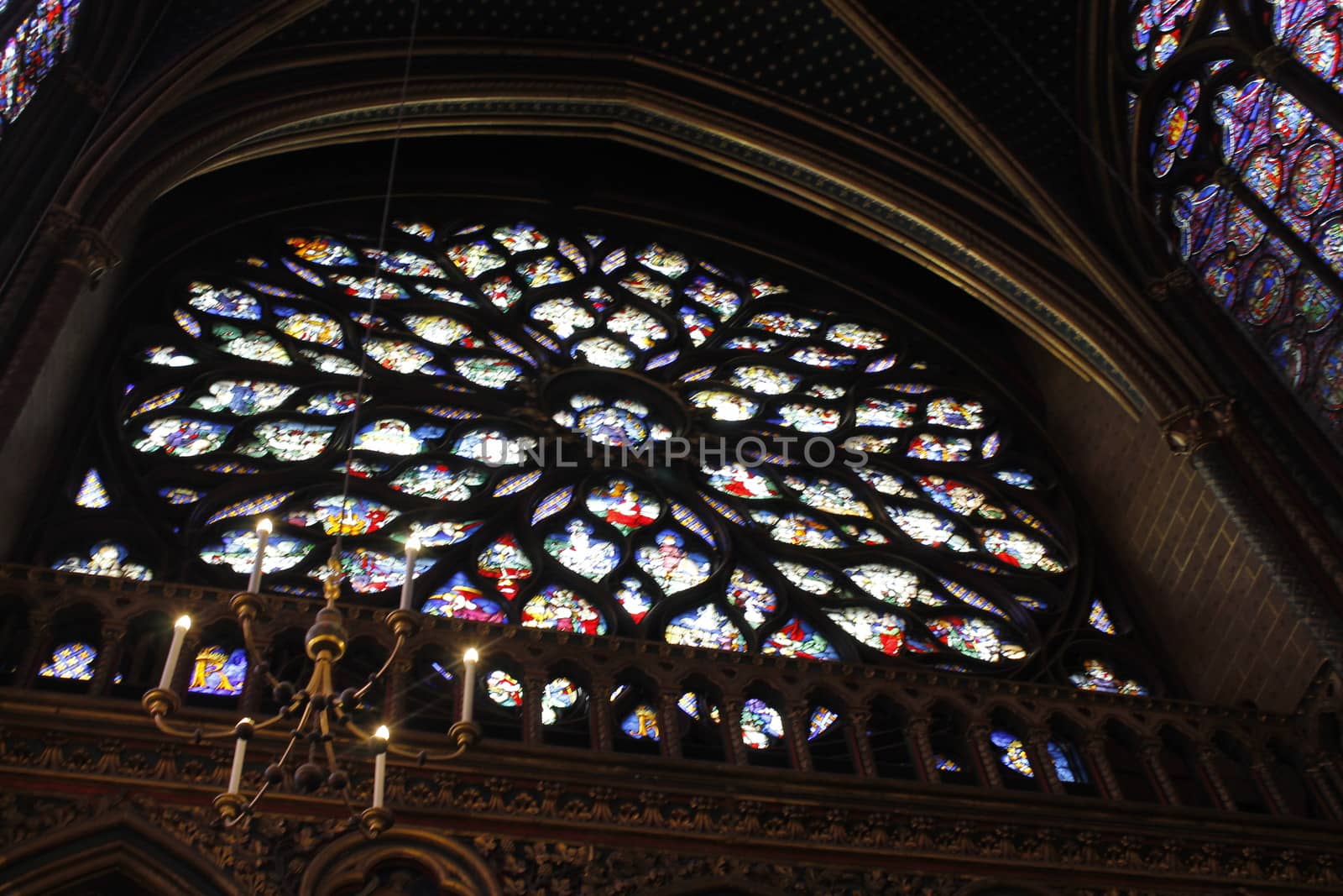 The Sainte Chapelle (Holy Chapel) in Paris, France. The Sainte Chapelle is a royal medieval Gothic chapel in Paris and one of the most famous monuments of the city