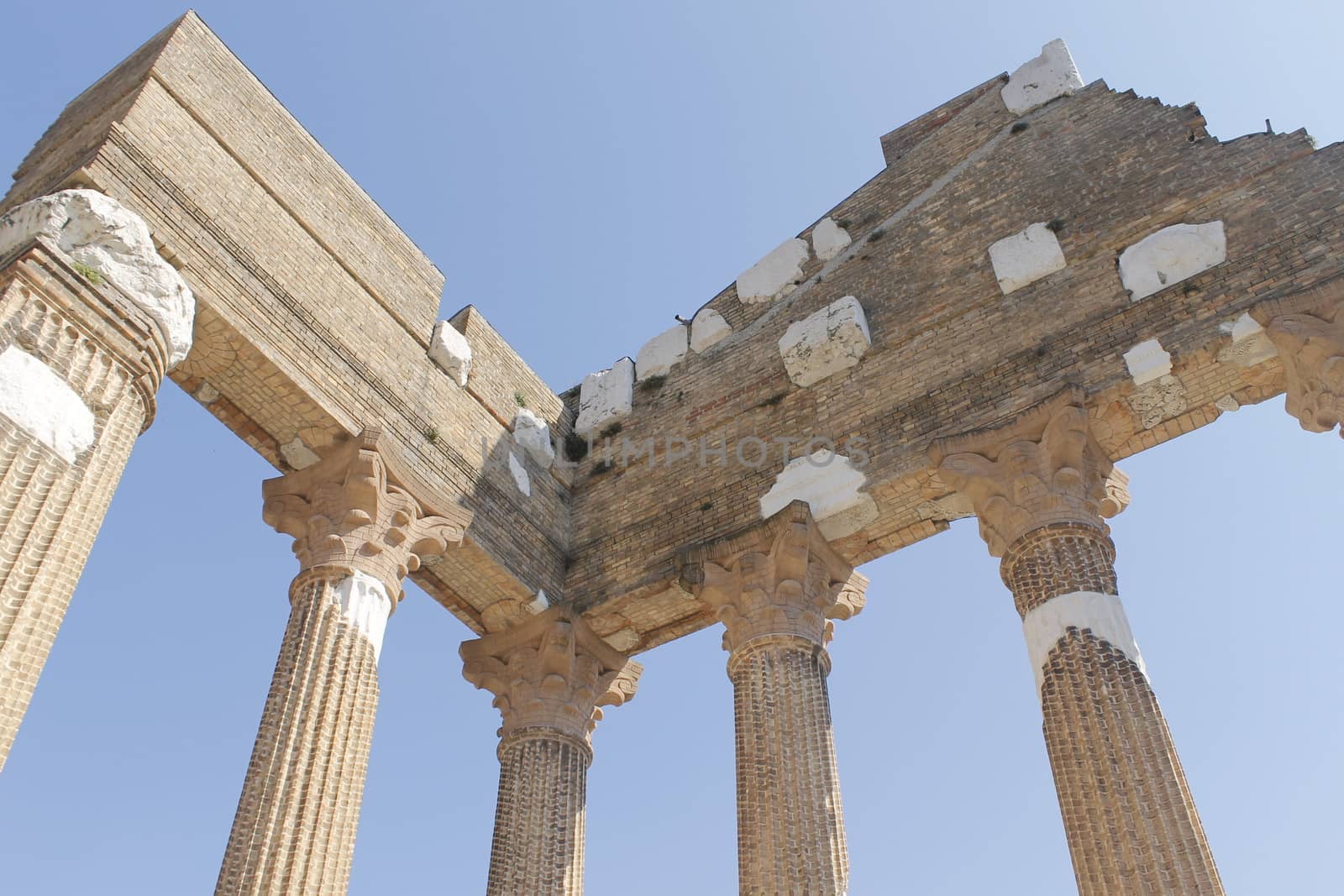 The Capitolium in the Roman forum is located in the centre of Brescia city in north Italy