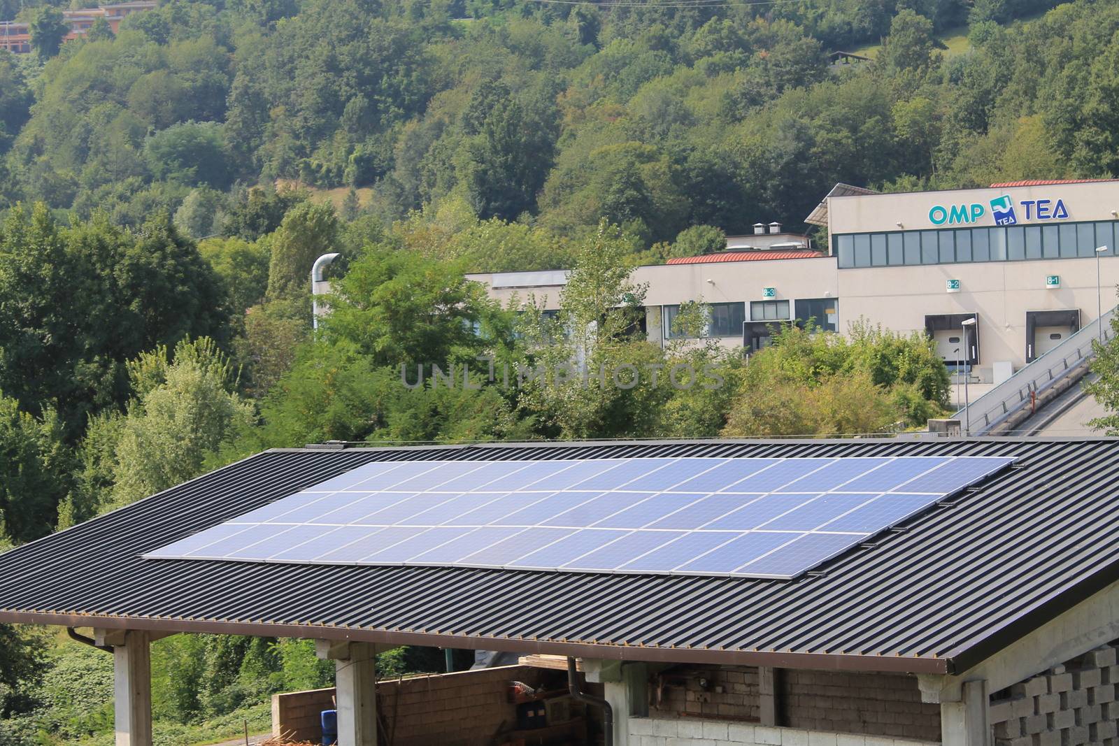 solar panels on the roof