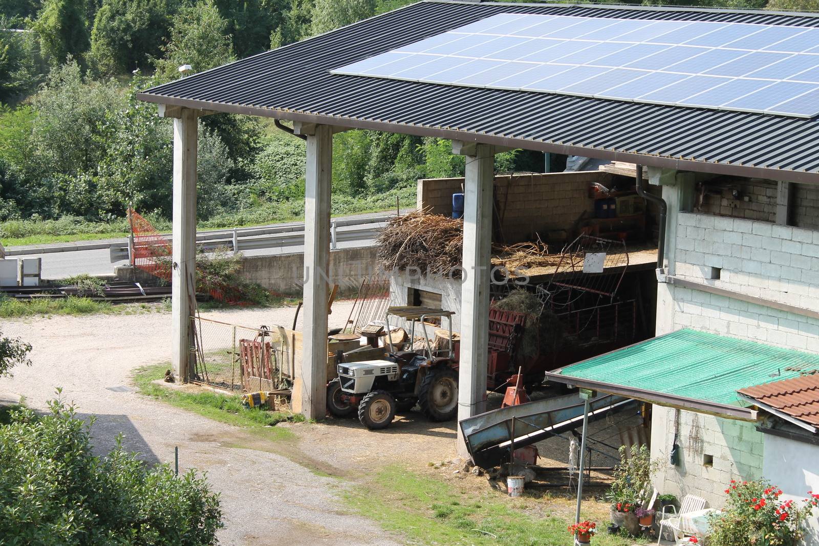 solar panels on the roof