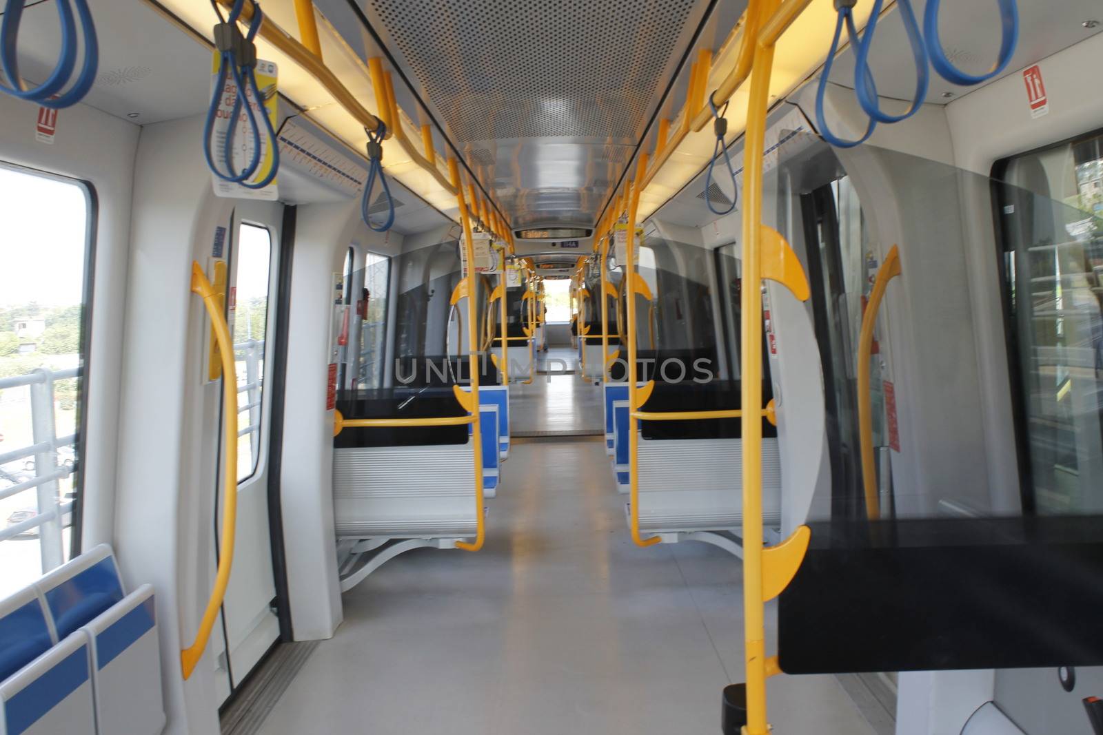 Subway train car inside by marcobir