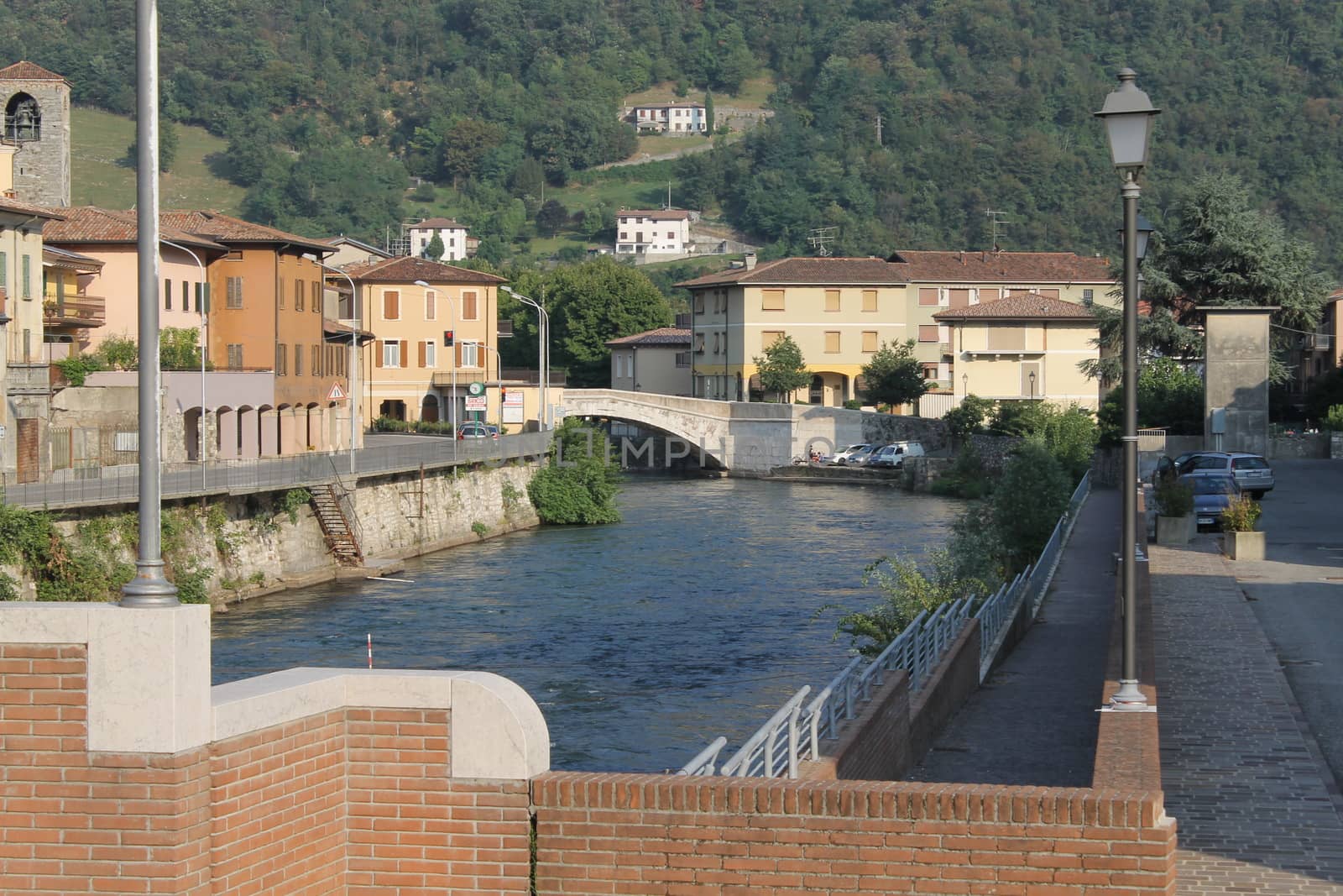 brick bridge over the river