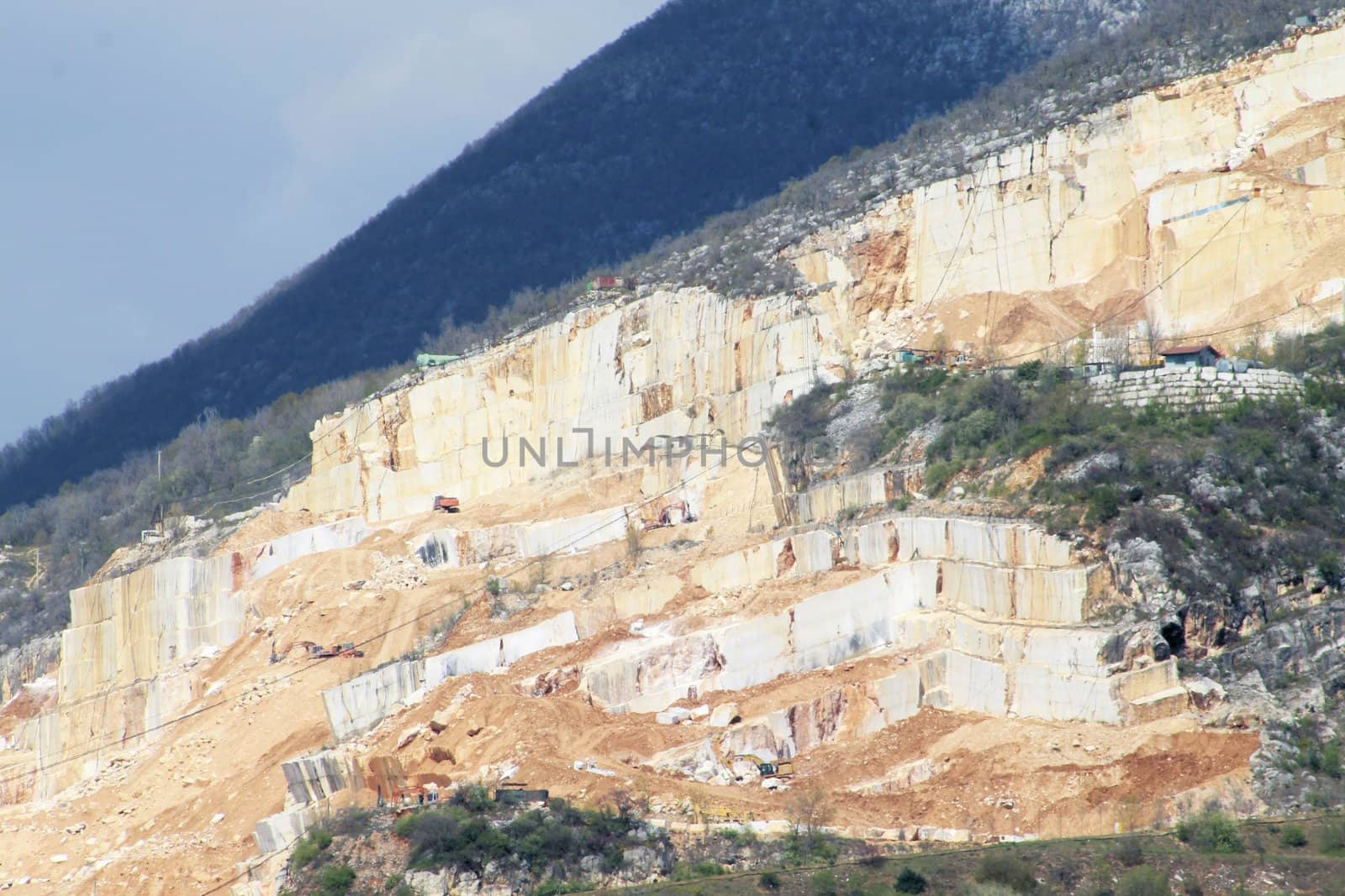 mountains with marble quarries in Botticino in northern Italy