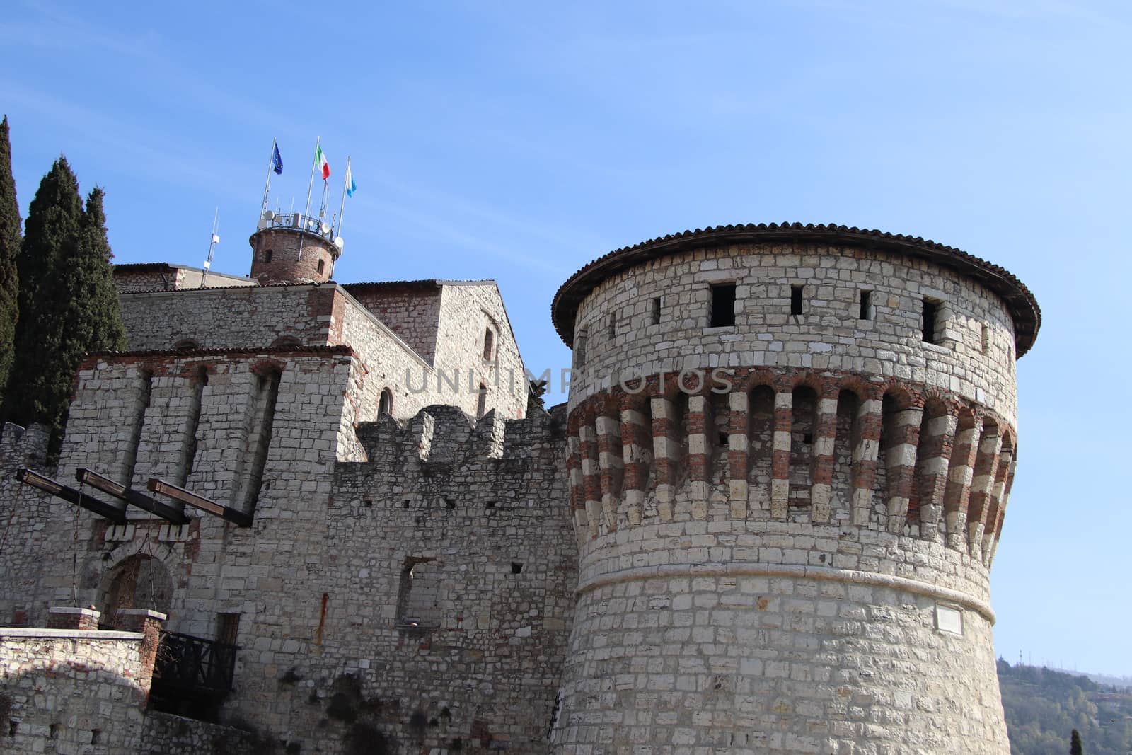 ancient castle in Brescia, a city in northern Italy