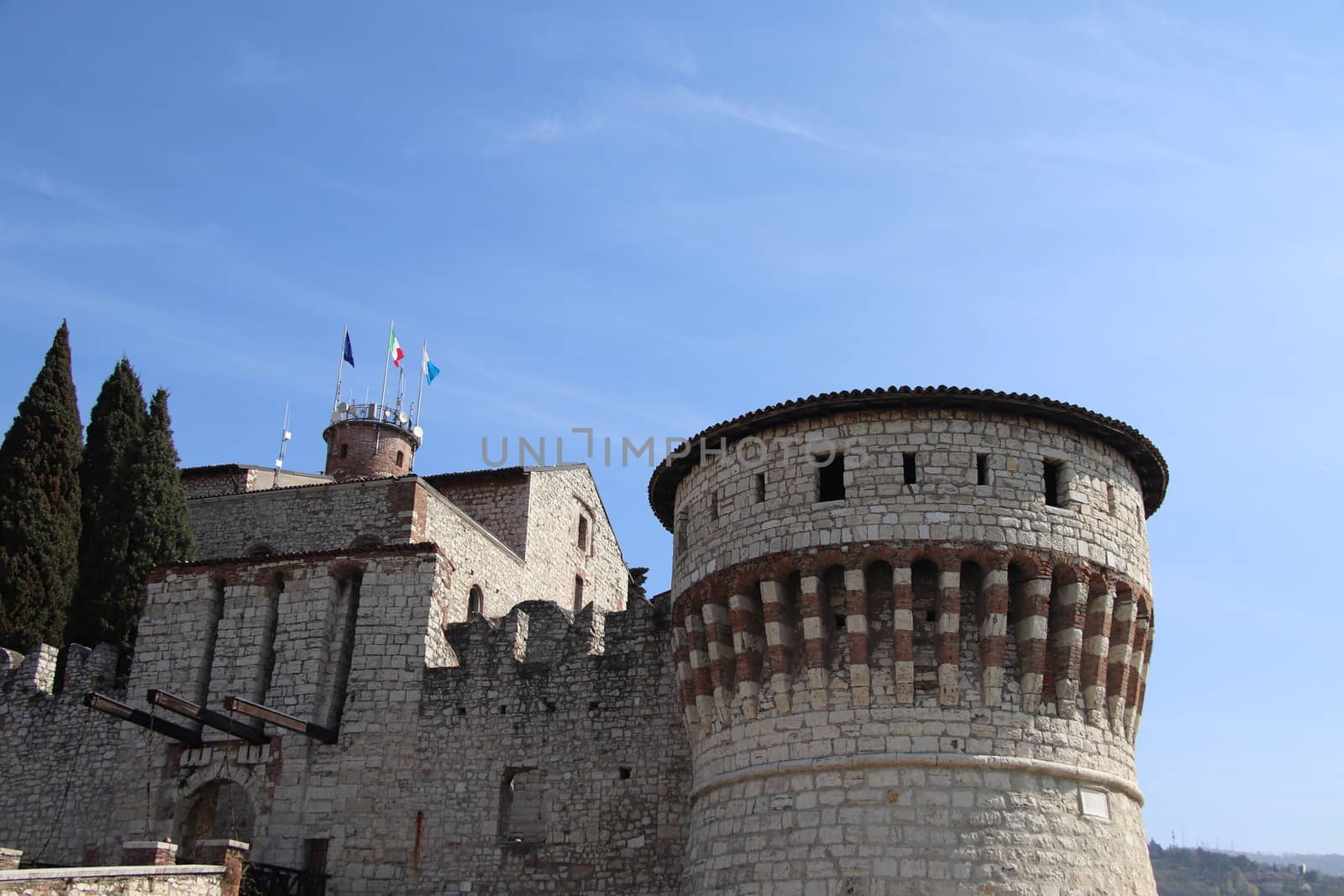 ancient castle in Brescia, a city in northern Italy