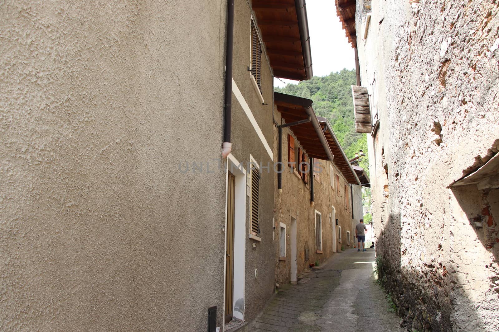 view of the small village of " Costa di Gargnano " in the mountains of Garda lake in northern Italy