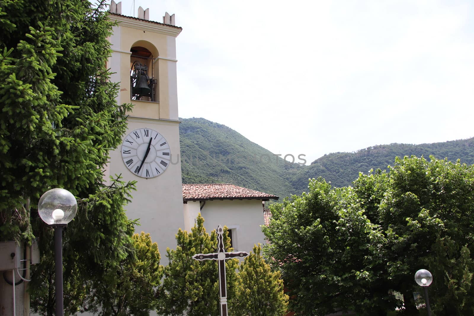 view of the small village of " Costa di Gargnano " in the mountains of Garda lake in northern Italy