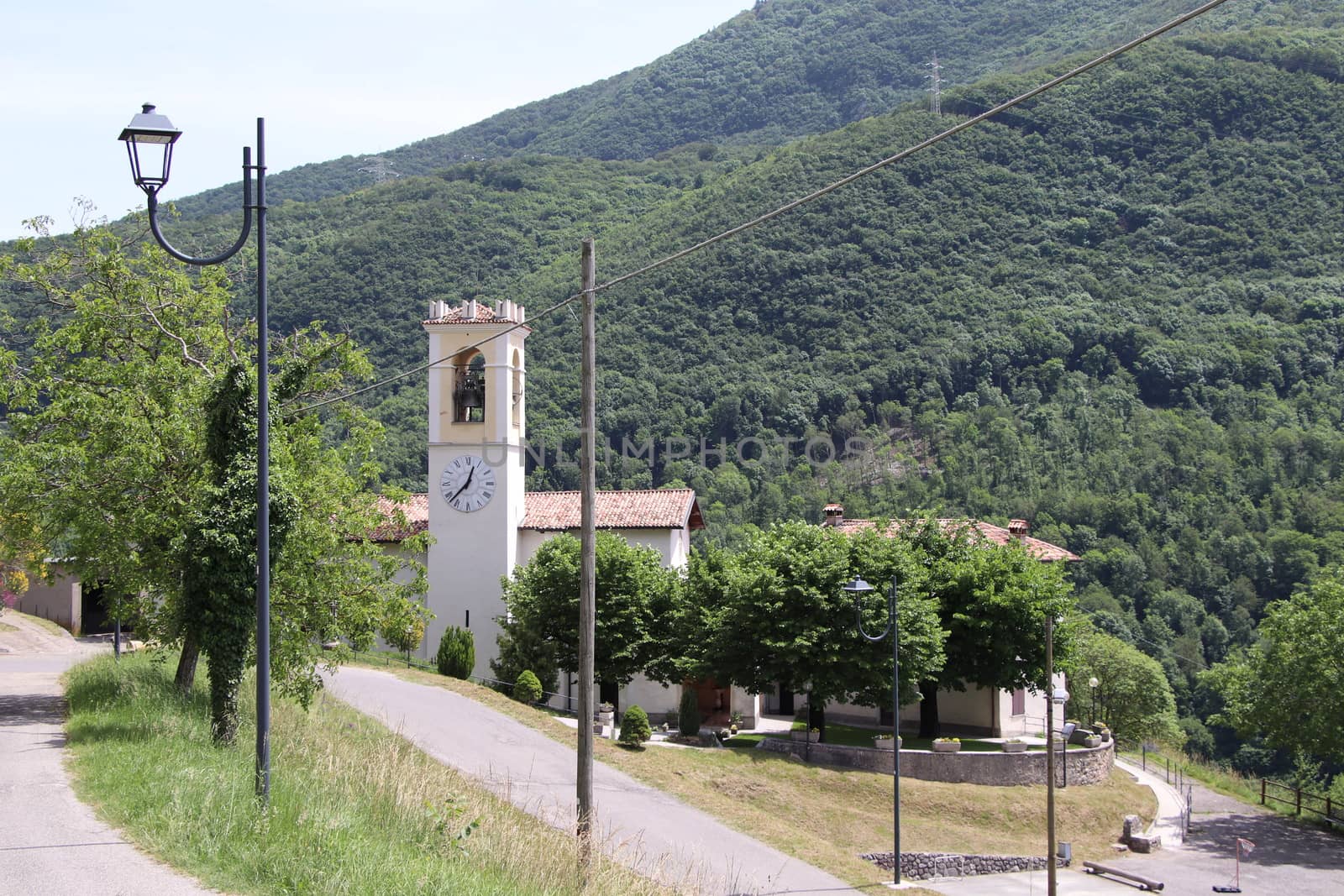 view of the small village of " Costa di Gargnano " in the mountains of Garda lake in northern Italy