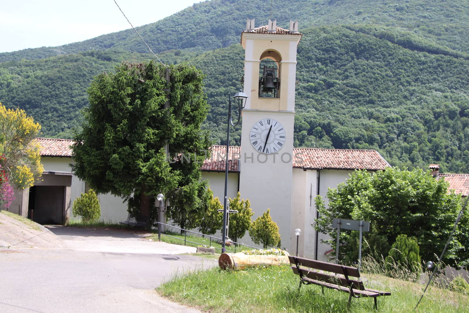 view of the small village of " Costa di Gargnano " in the mountains of Garda lake in northern Italy