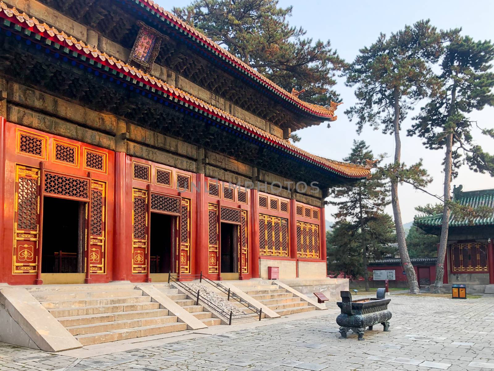 The Temple of Universal Happiness, Pule si, also called the round Pavillion, this structure was built in 1766. Little temple at the starting point for hammer rock hike, Chengde, China.