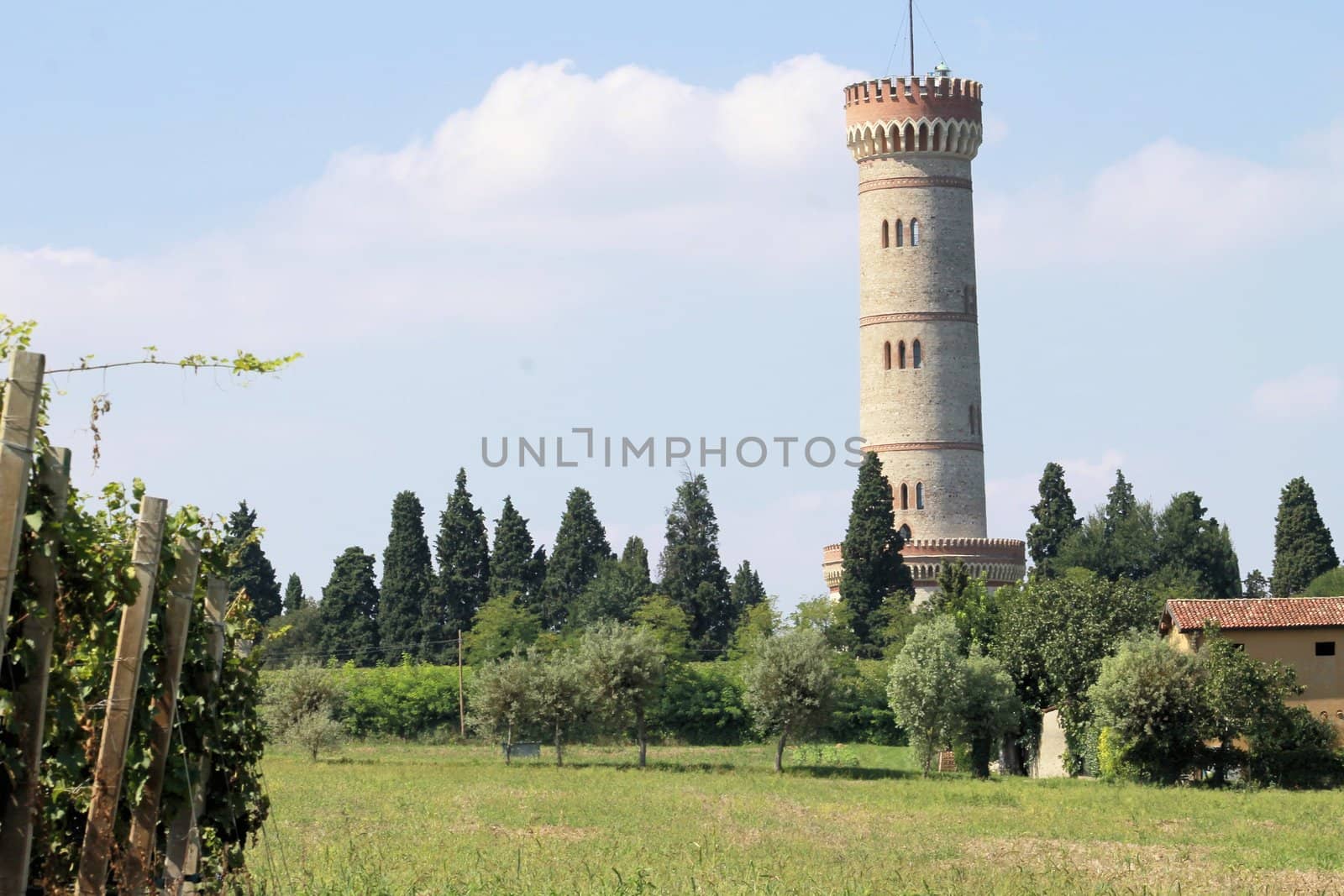 Monumental Tower of St. Martin of the Battle (San Martino della Battaglia) near the Lake Garda in neo-gothic style, 1878. National monument of the Italian Risorgimento. Desenzano del Garda, Brescia, Lombardy, Italy, Europe