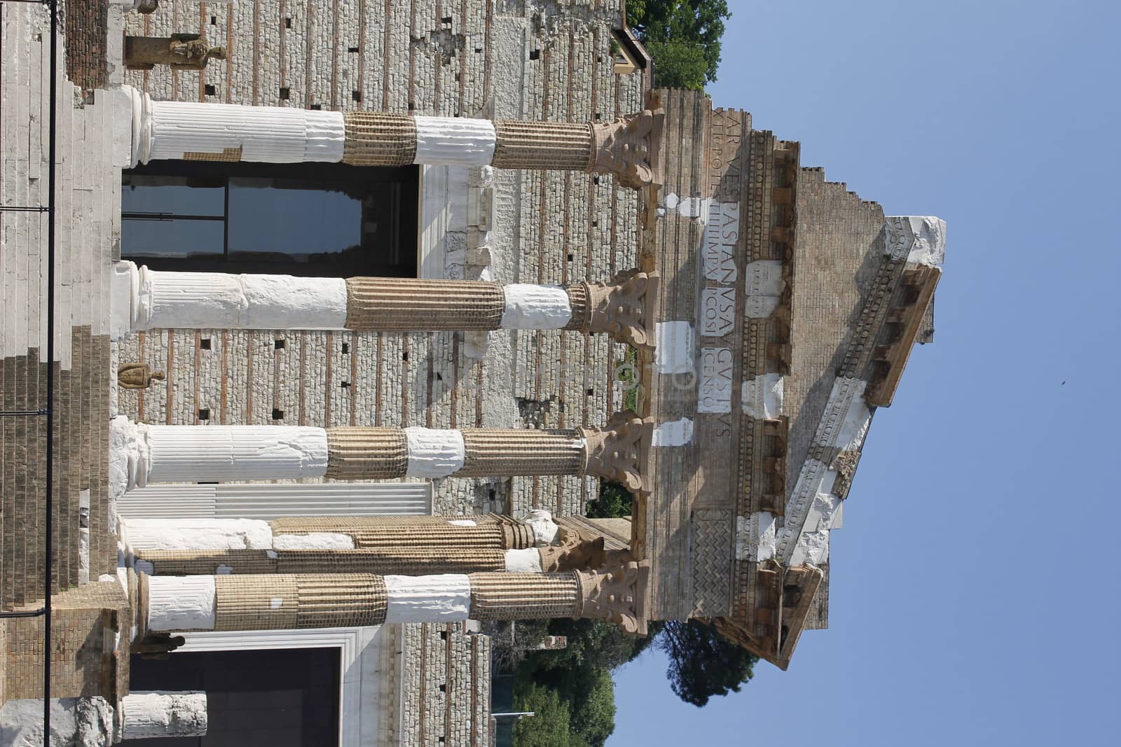 The Capitolium in the Roman forum is located in the centre of Brescia city in north Italy