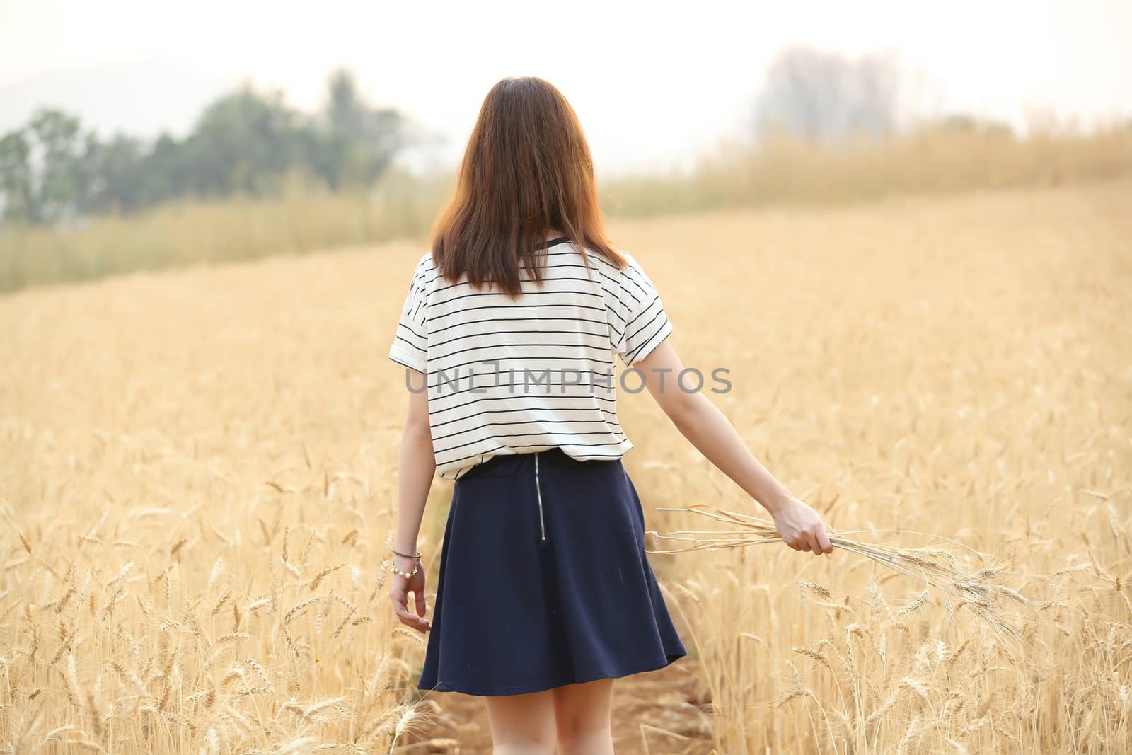 Young woman in wheat by piyato