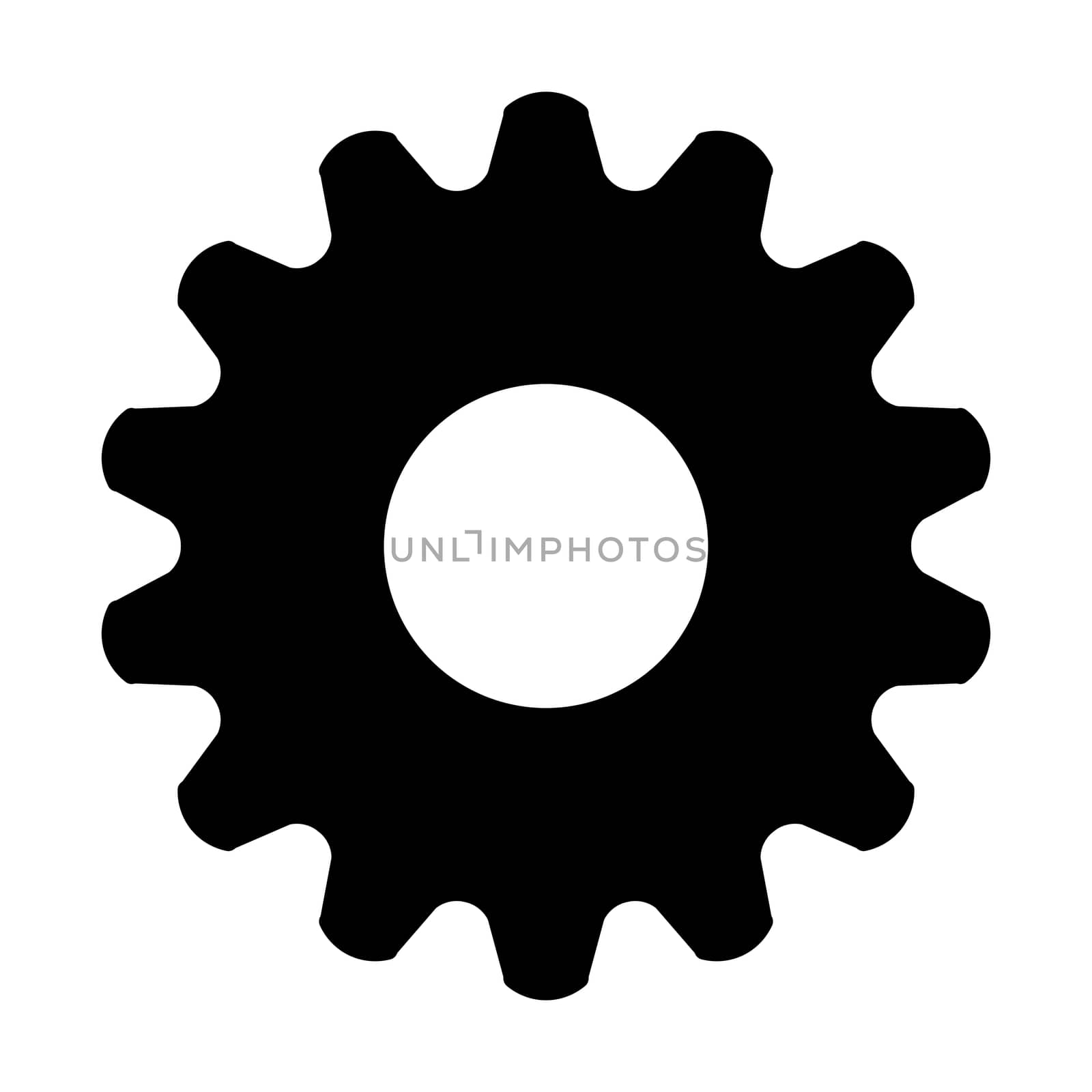 Gear or cog icon on white background.Technological driving, symbol, by praditlohhana