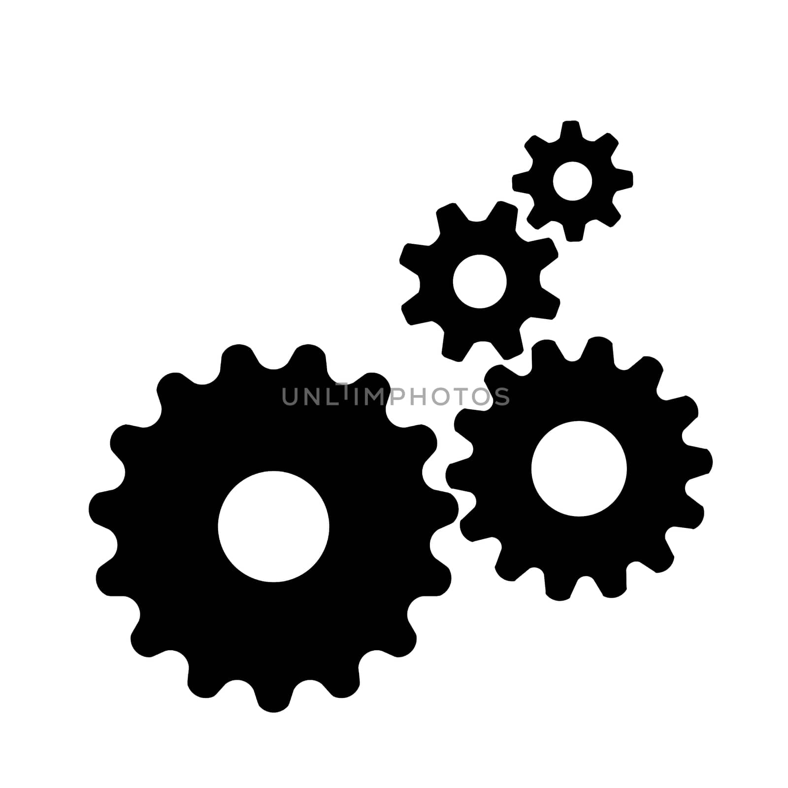 Gear or cog icon on white background.Technological driving, symbol,