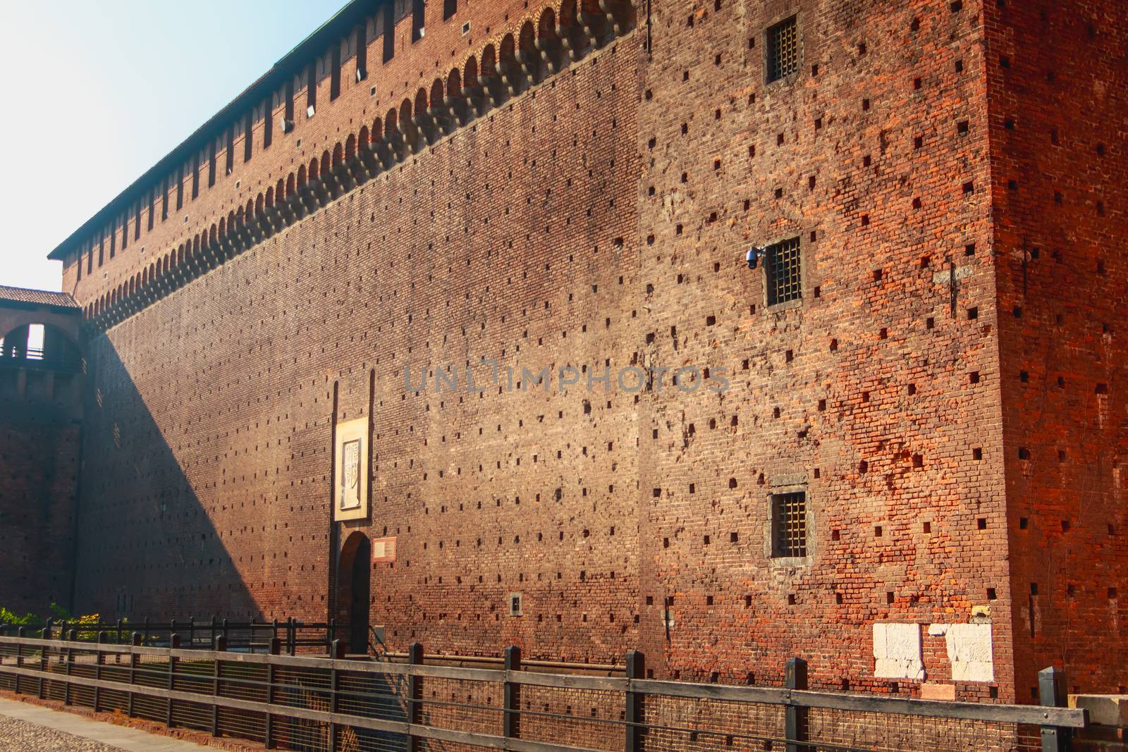 architectural detail of the facade of the Castle of Sforza by AtlanticEUROSTOXX