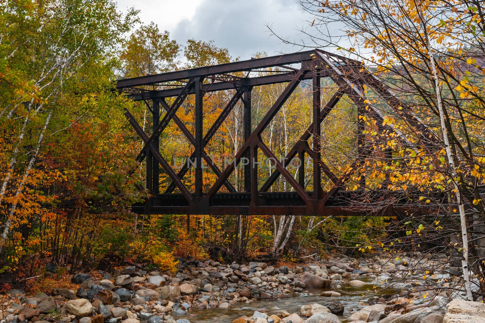 Steel truss railway bridge across Sawyer River at Bears Notch on by brians101