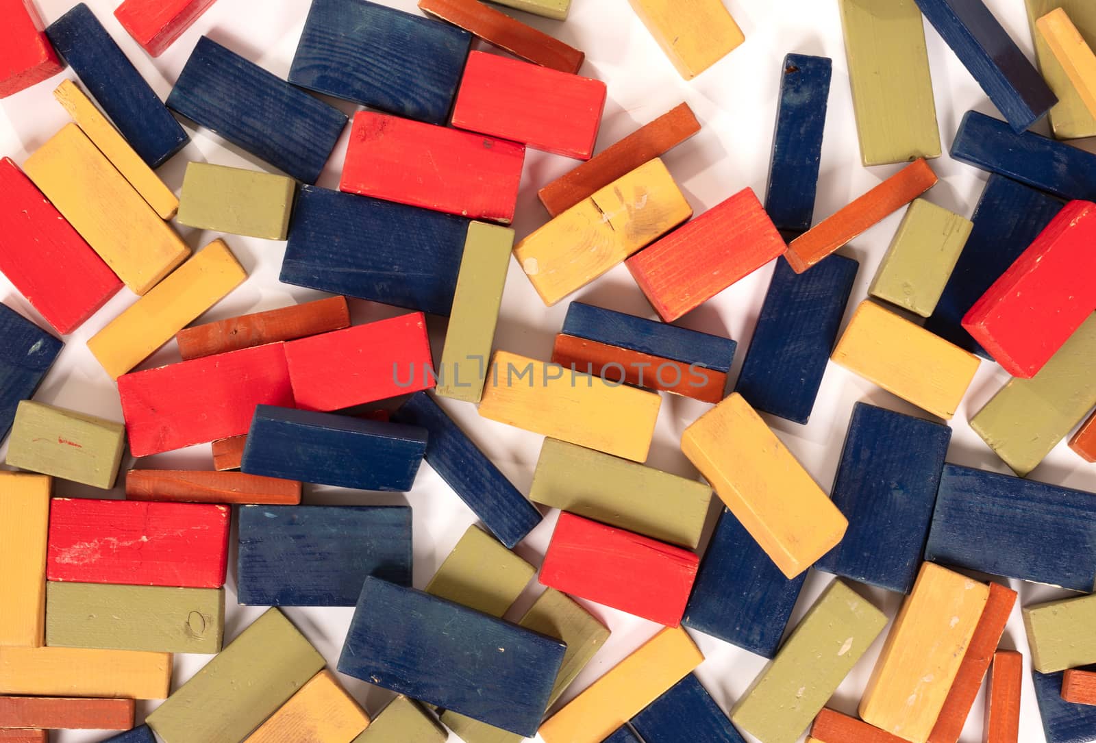 Vintage wooden blocks isolated on a white background