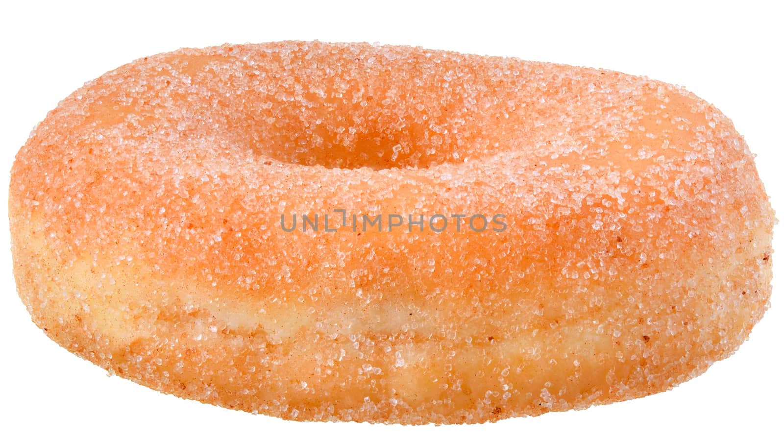 Sugar donut isolated on white background.