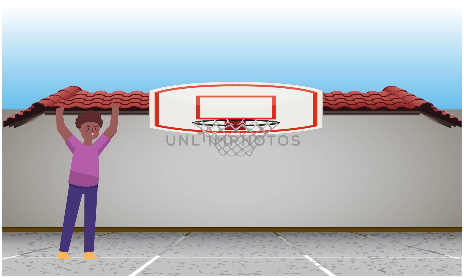 boy is playing in the basket ball court by aanavcreationsplus