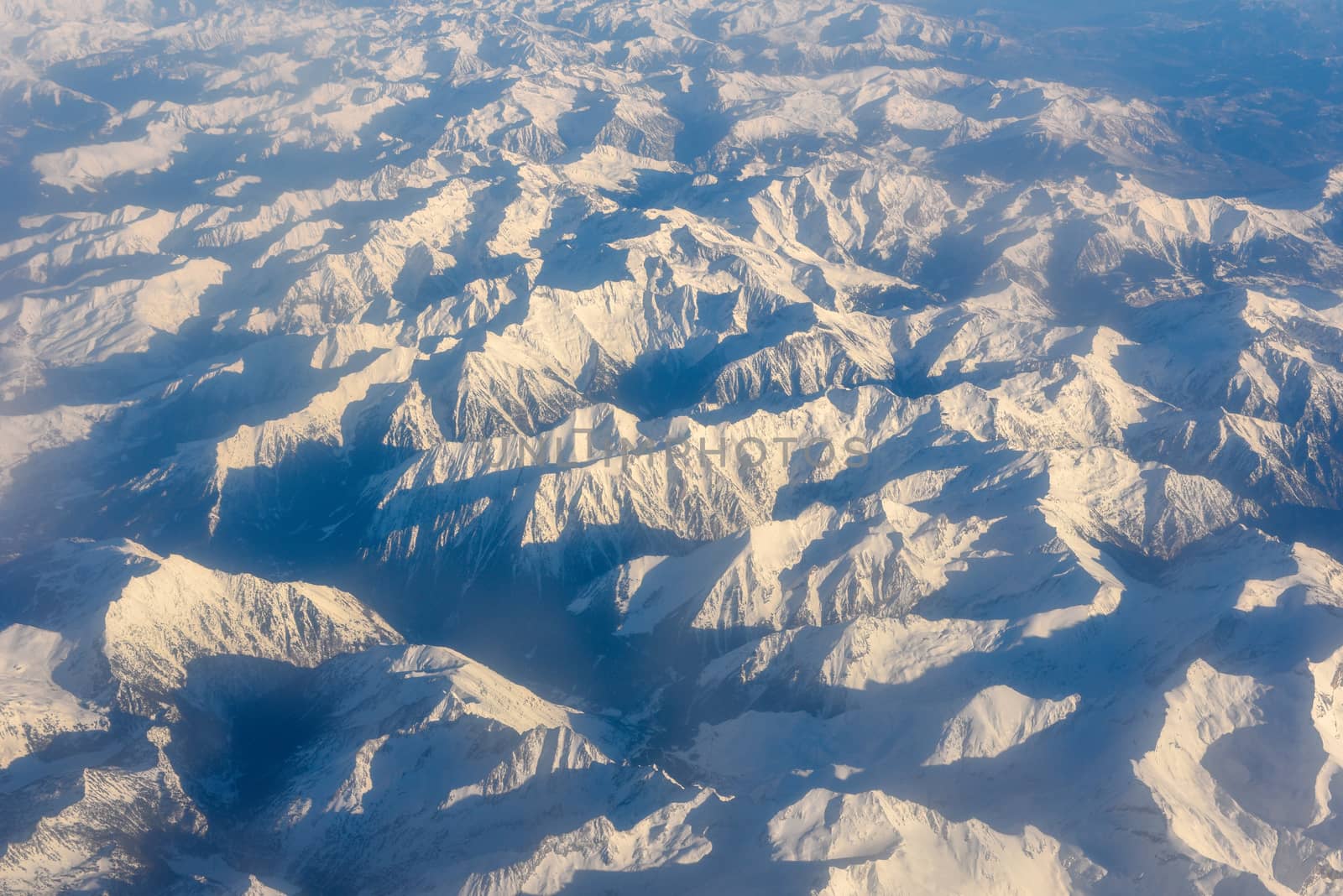 Aerial winter view of the Pyrenees