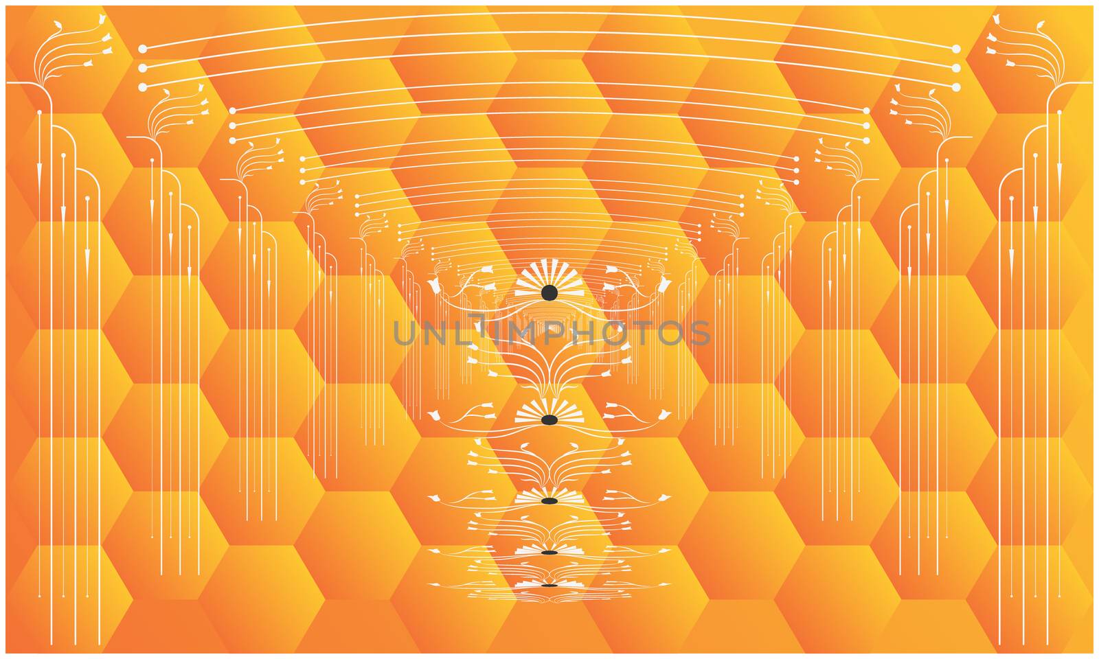 digital textile illustration design of honeycomb art