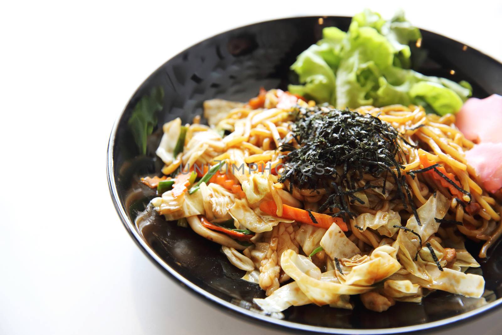 Japanese cuisine, fried noodles Yakisoba  by piyato