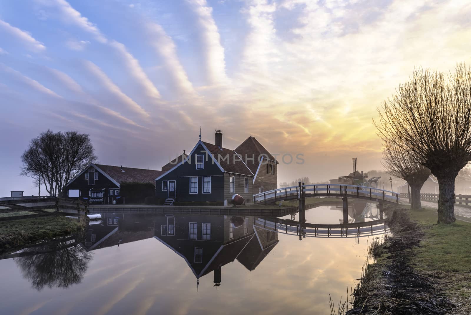 Beaucoutif typical Dutch wooden houses architecture mirrored on  by ankorlight